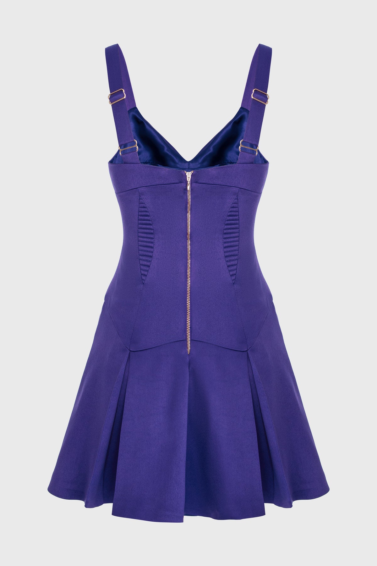 Rochie violet din satin mini evazata Haze
