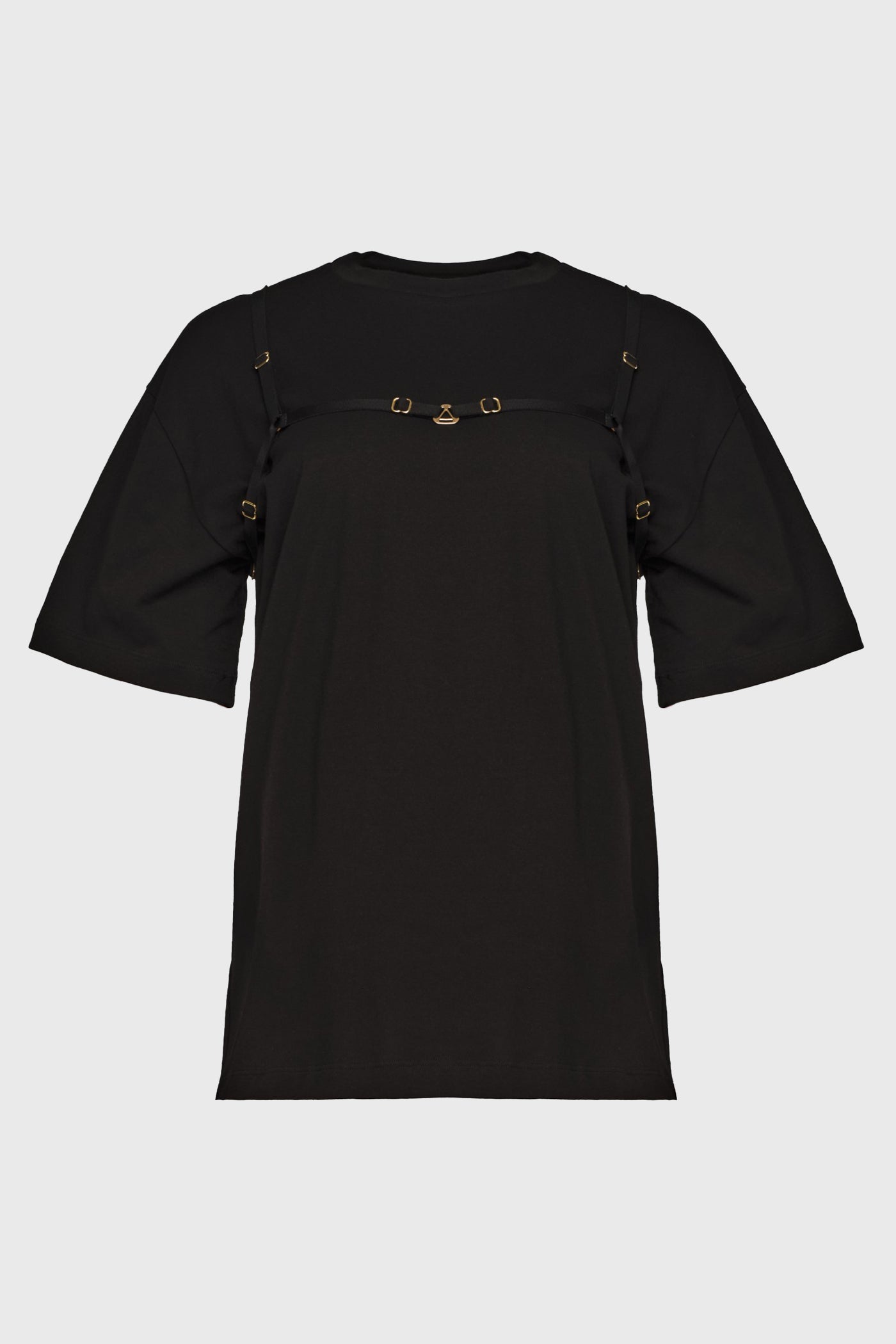 Tricou negru din bumbac organic Outline