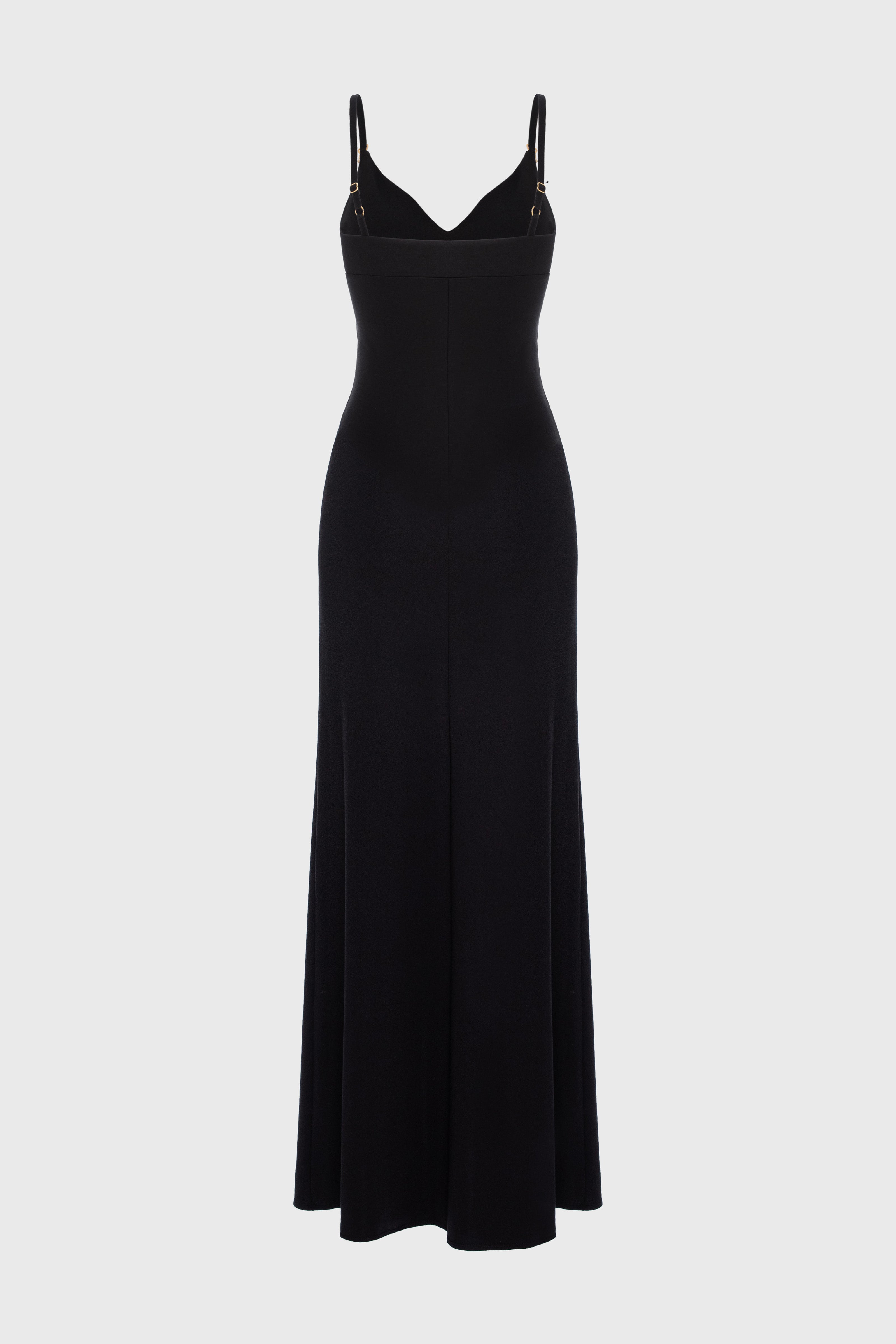 Rochie neagra lunga elastica Skin