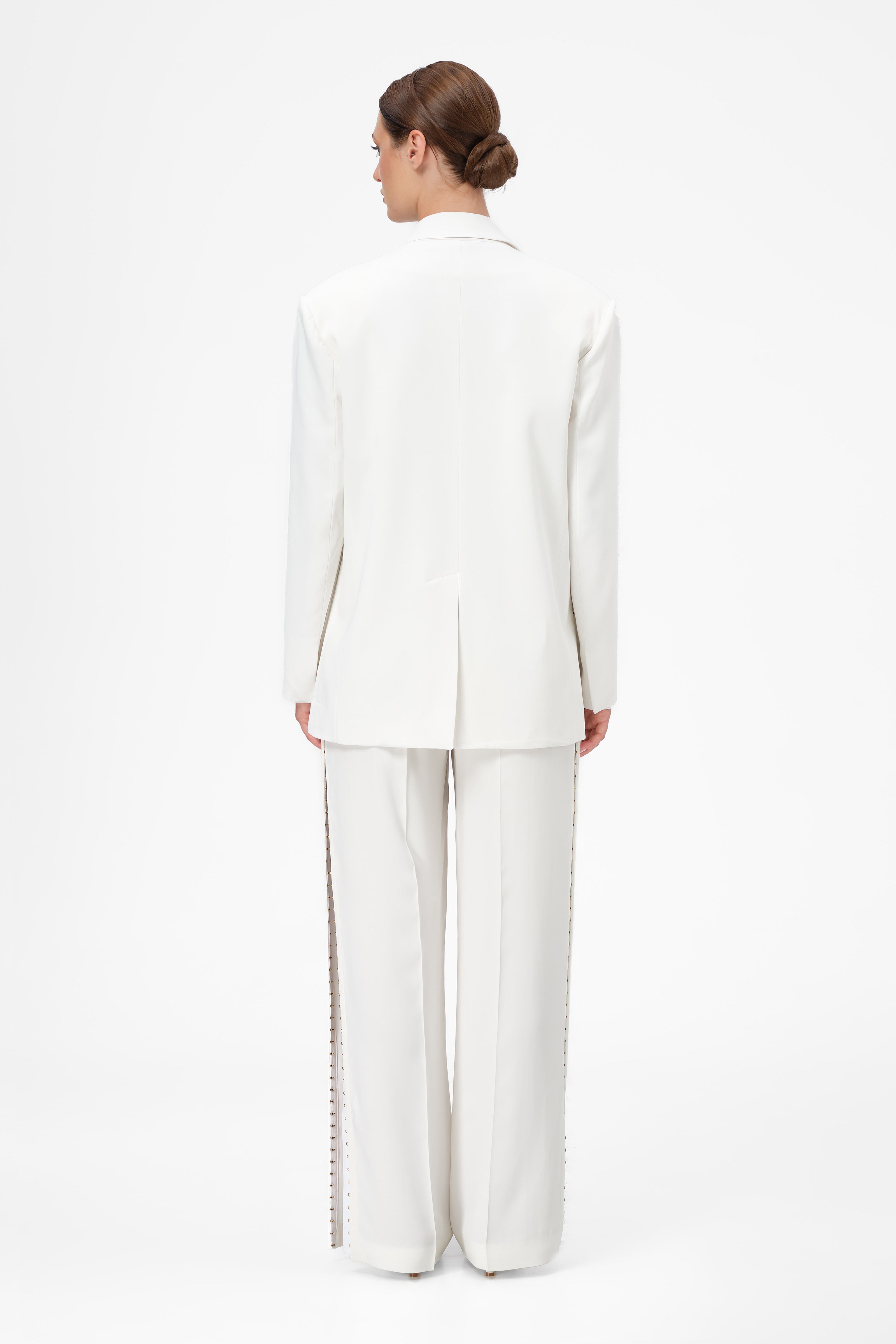 Blazer alb cu deschidere laterala Urban