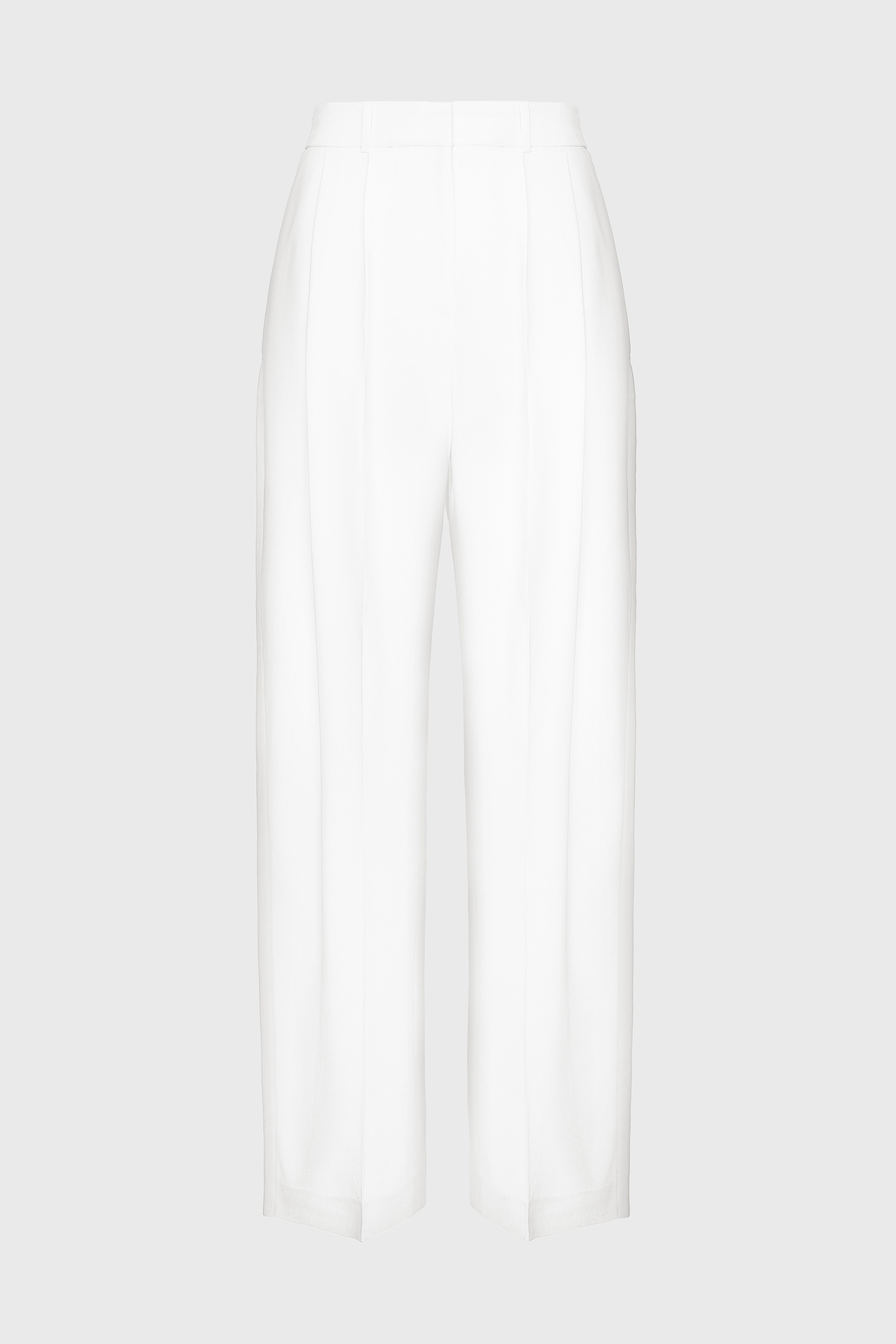 Pantaloni albi cu deschidere laterala Urban