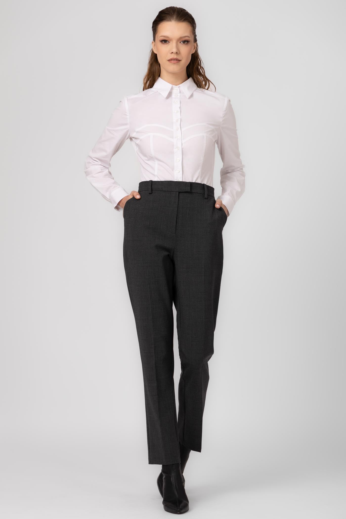 Pantaloni clasici gri din lana Formal