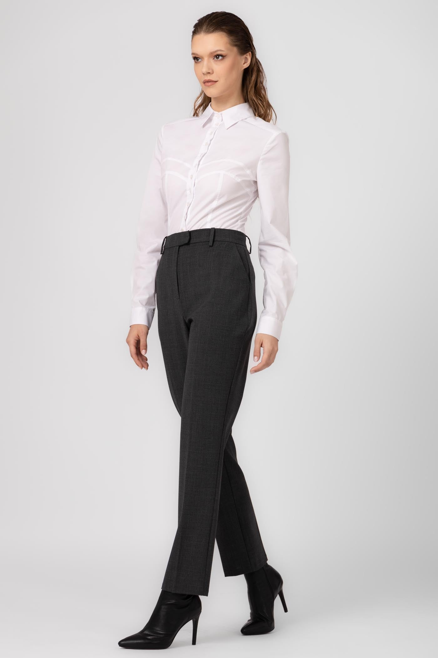 Pantaloni clasici gri din lana Formal