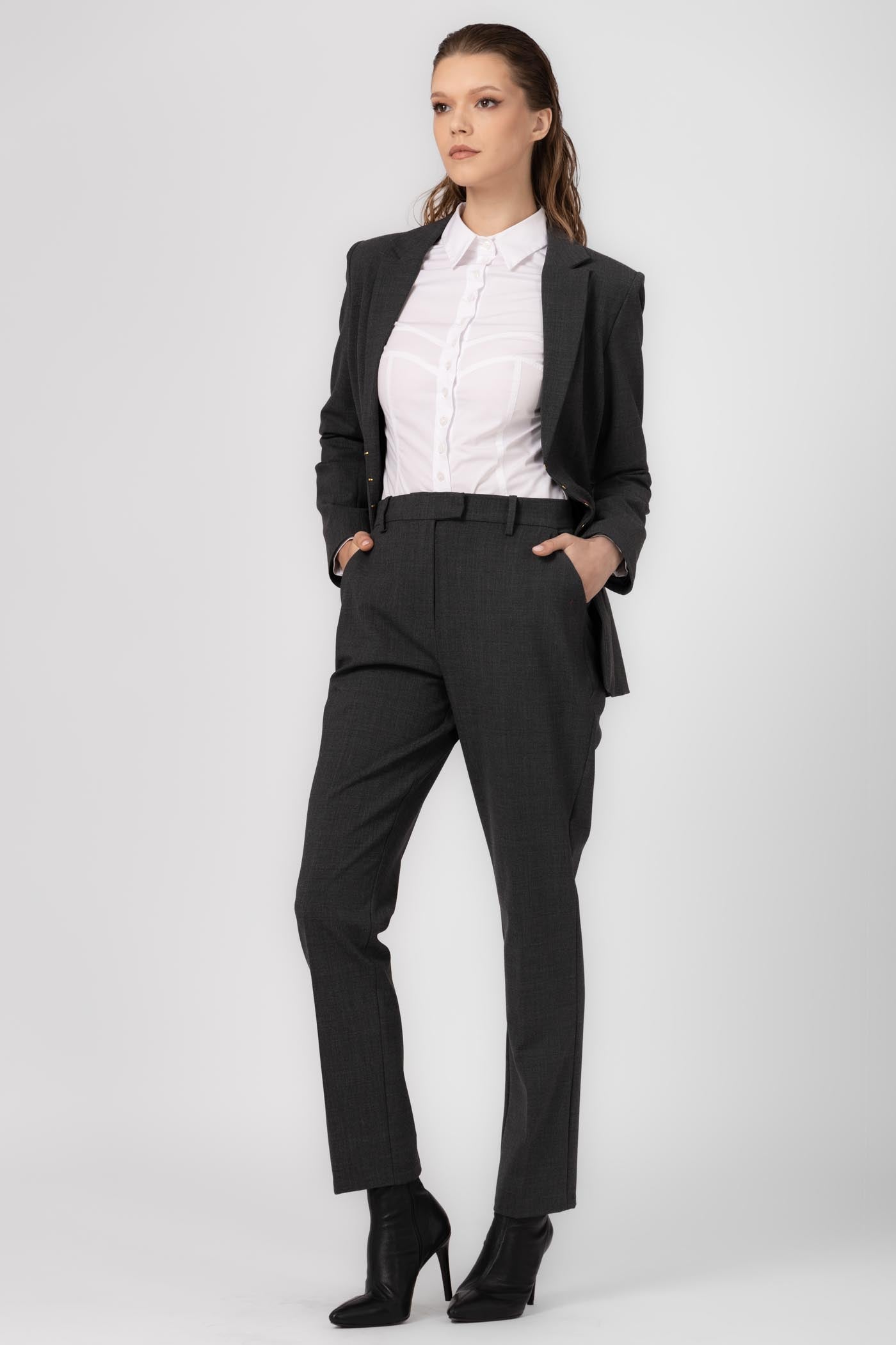 Blazer gri din lana Formal