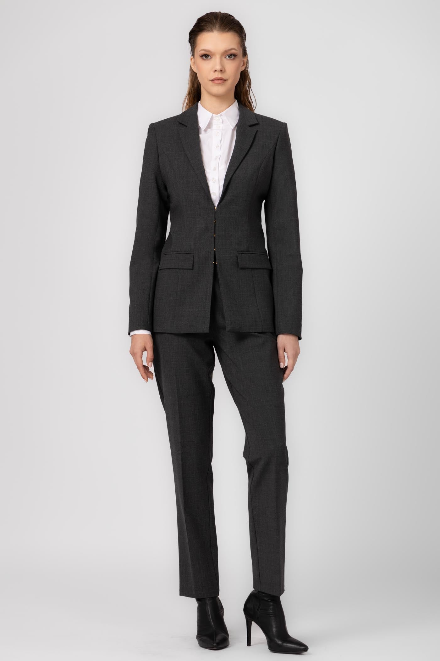 Pantaloni clasici gri din lana Formal
