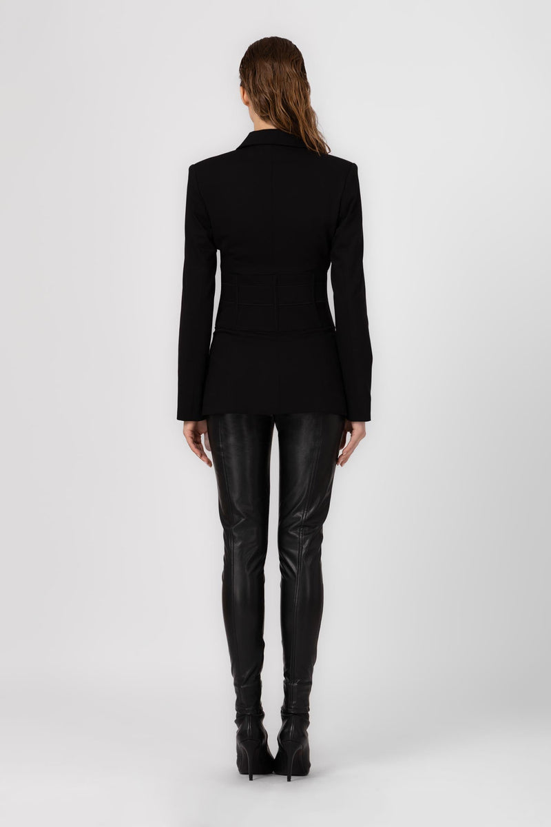 Blazer negru cu inchidere frontala Tomboy