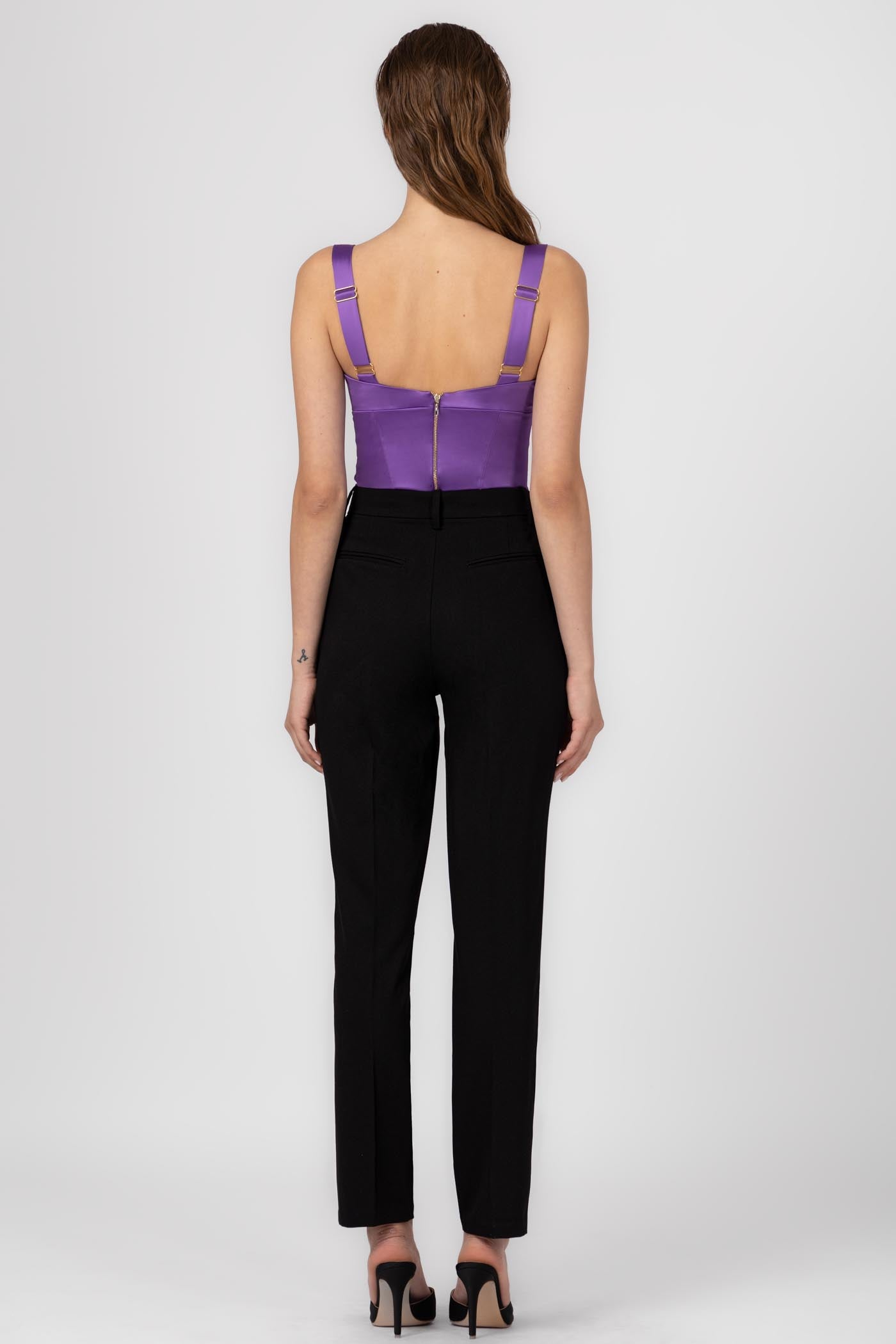 Corset violet din satin elastic Haze
