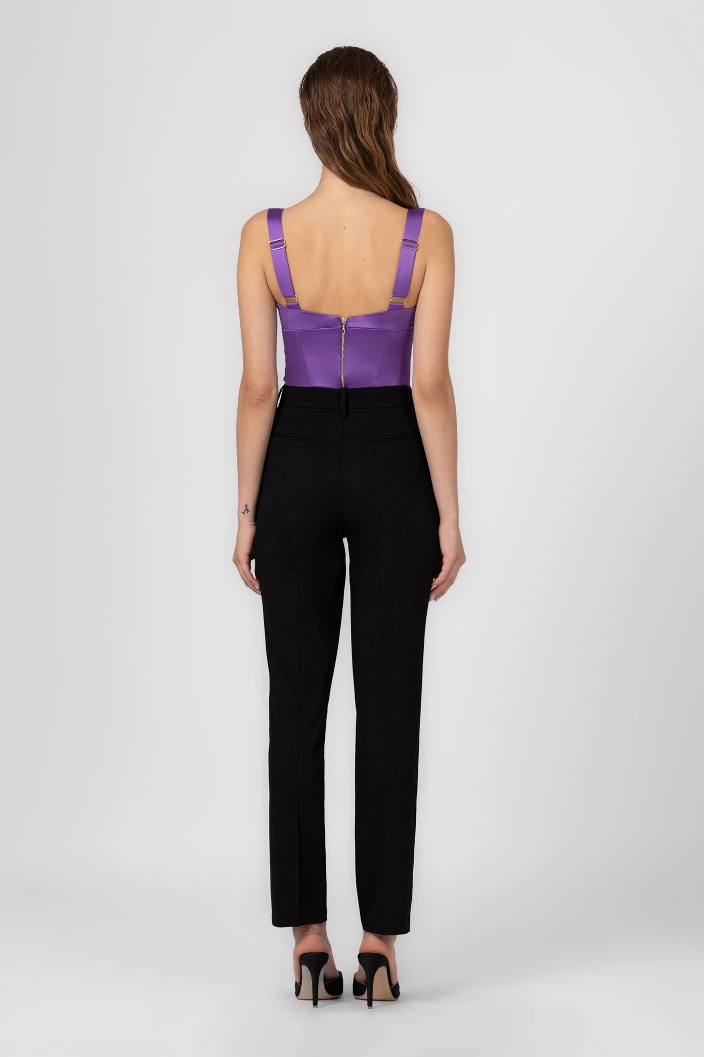 Corset violet din satin elastic Haze