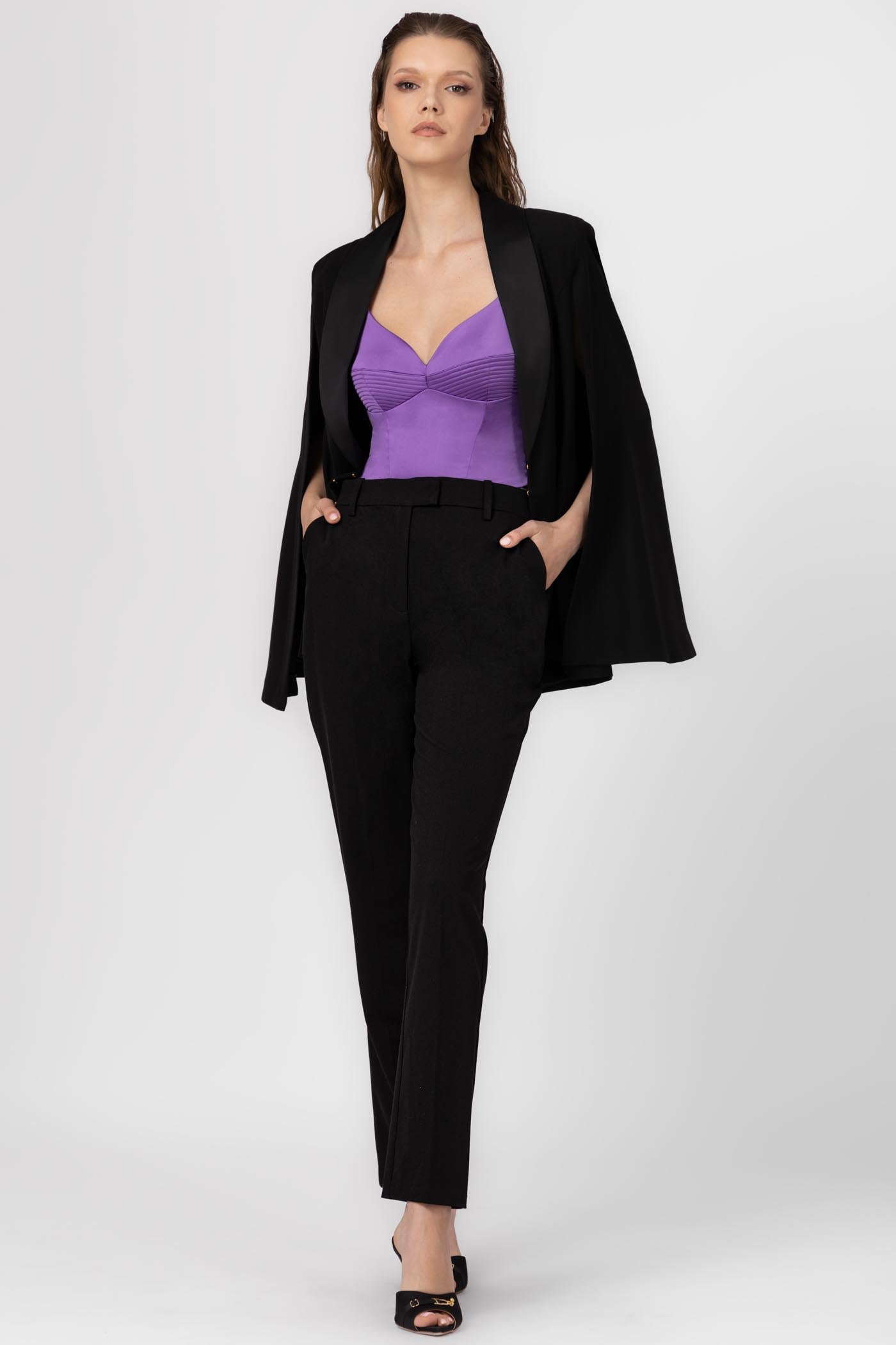 Corset violet din satin elastic Haze