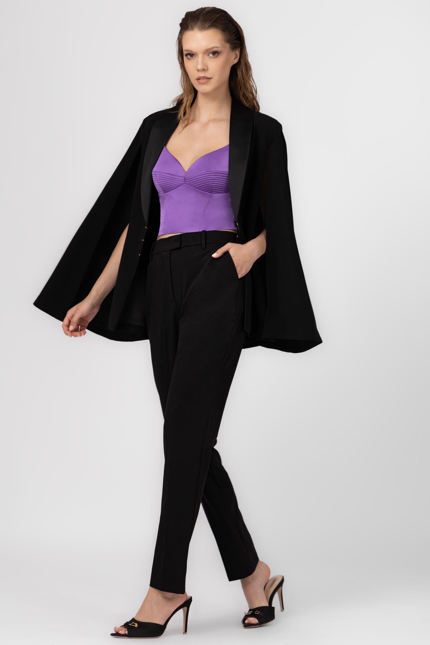 Corset violet din satin elastic Haze
