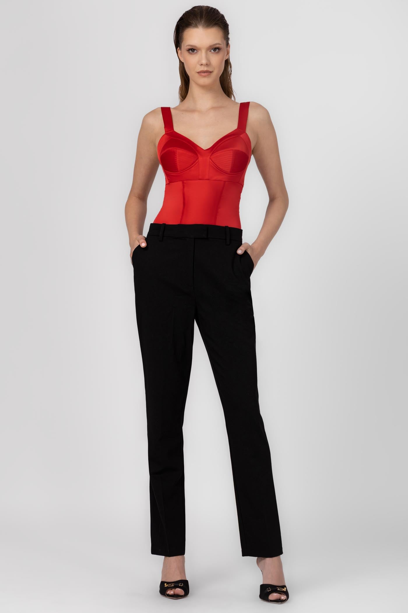 Pantaloni clasici negri cu buzunare Formal