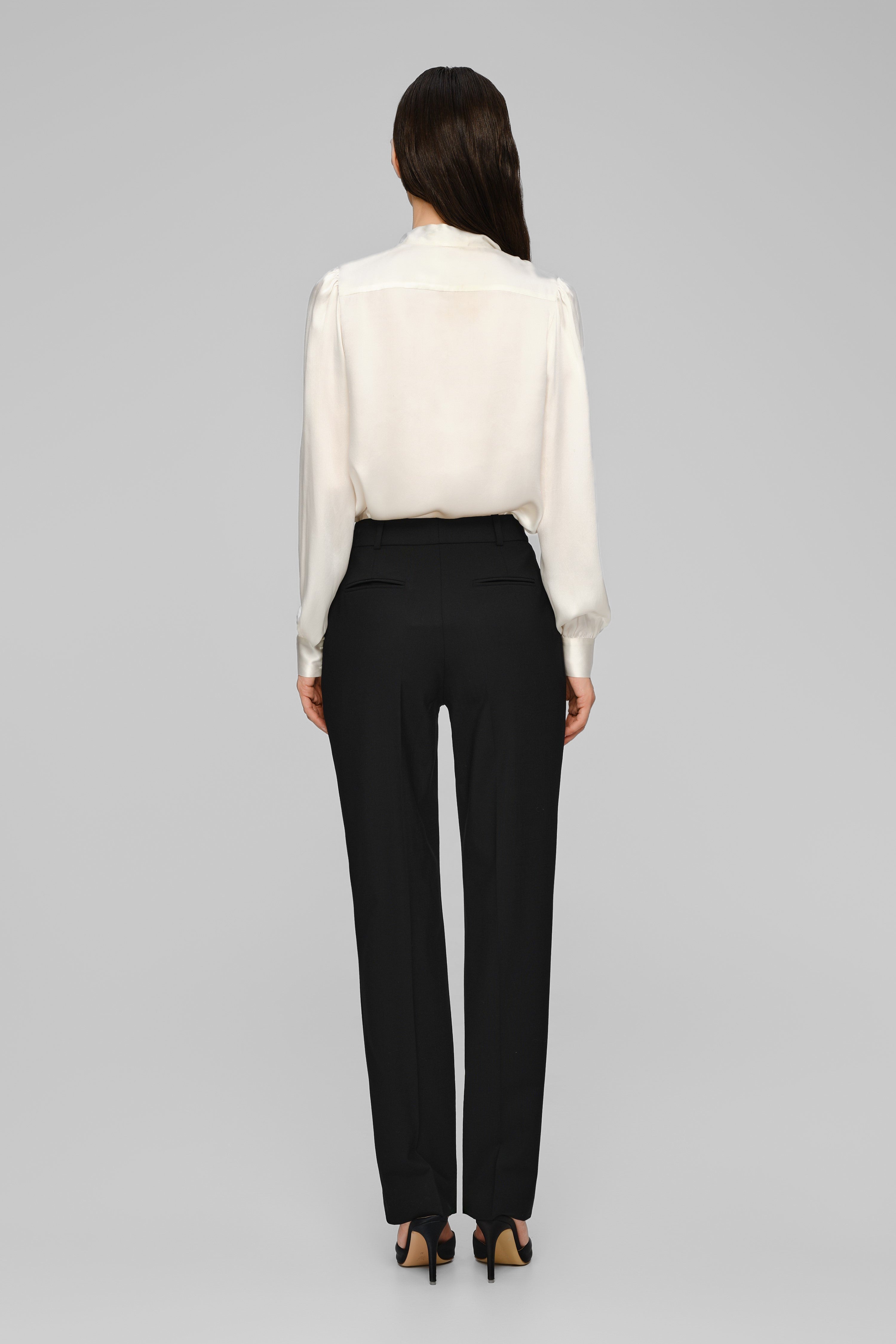 Camasa alba din matase naturala satinata Lavish