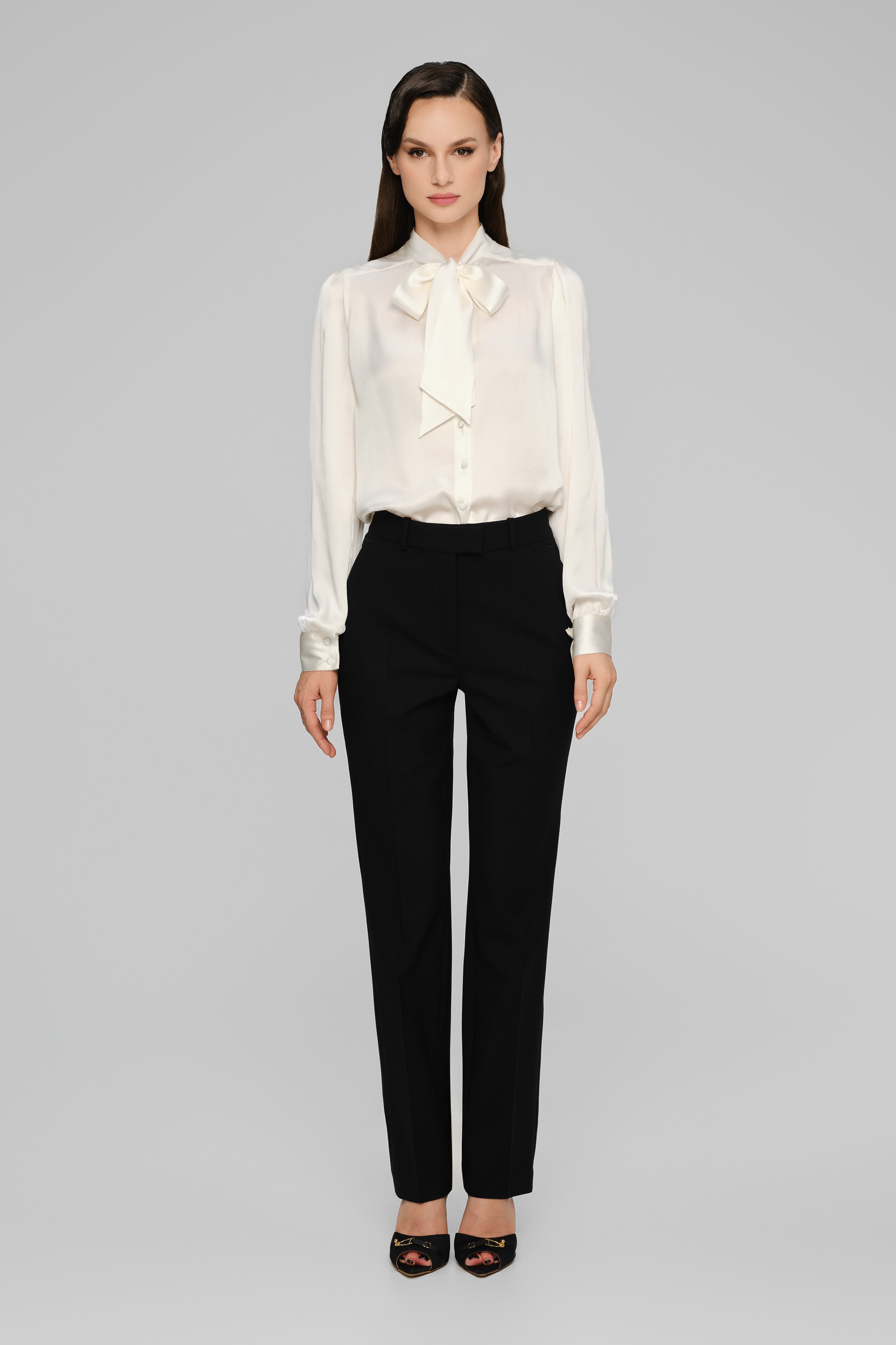 Pantaloni clasici negri cu buzunare Formal