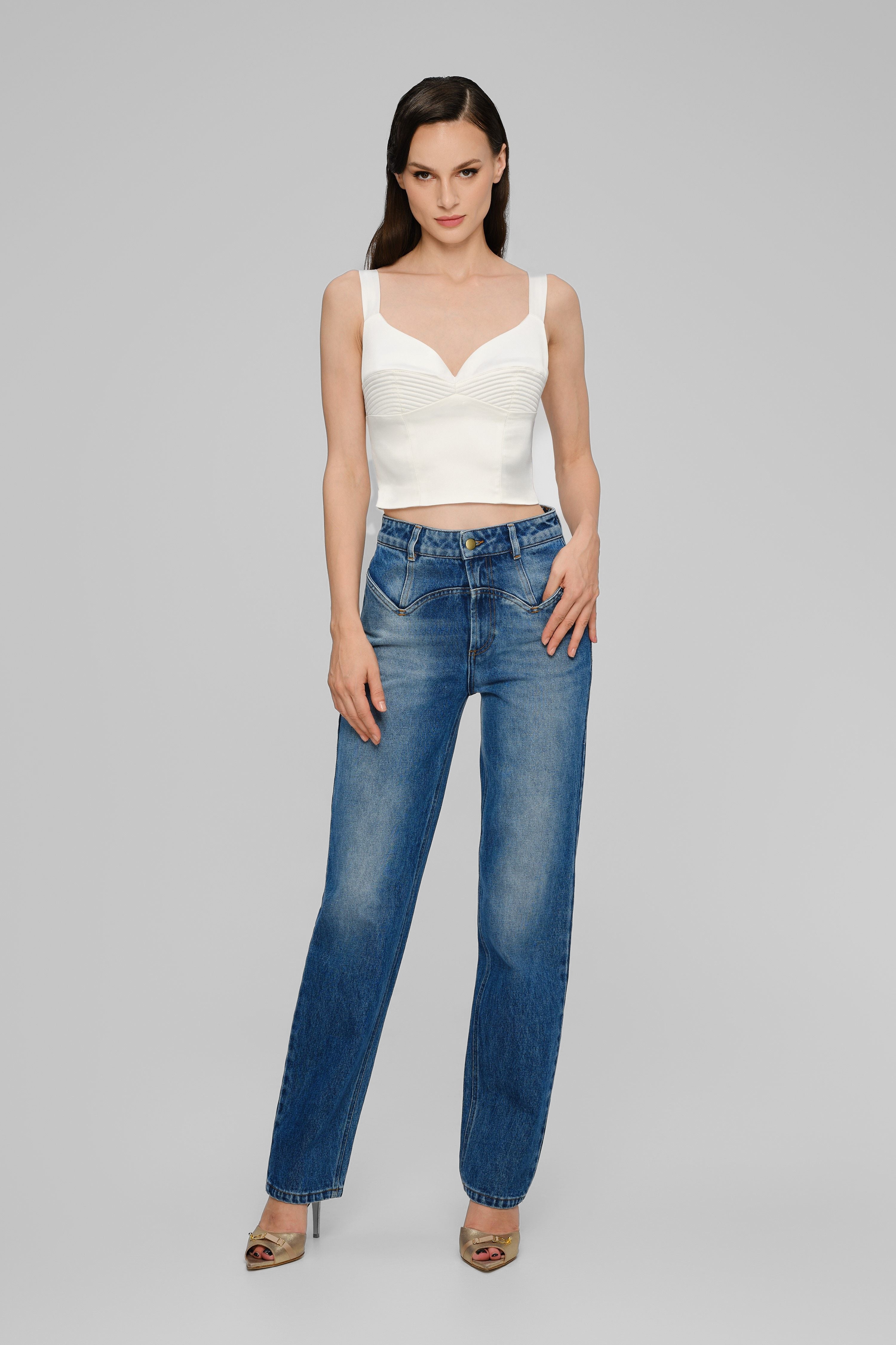 Corset alb din satin elastic Haze