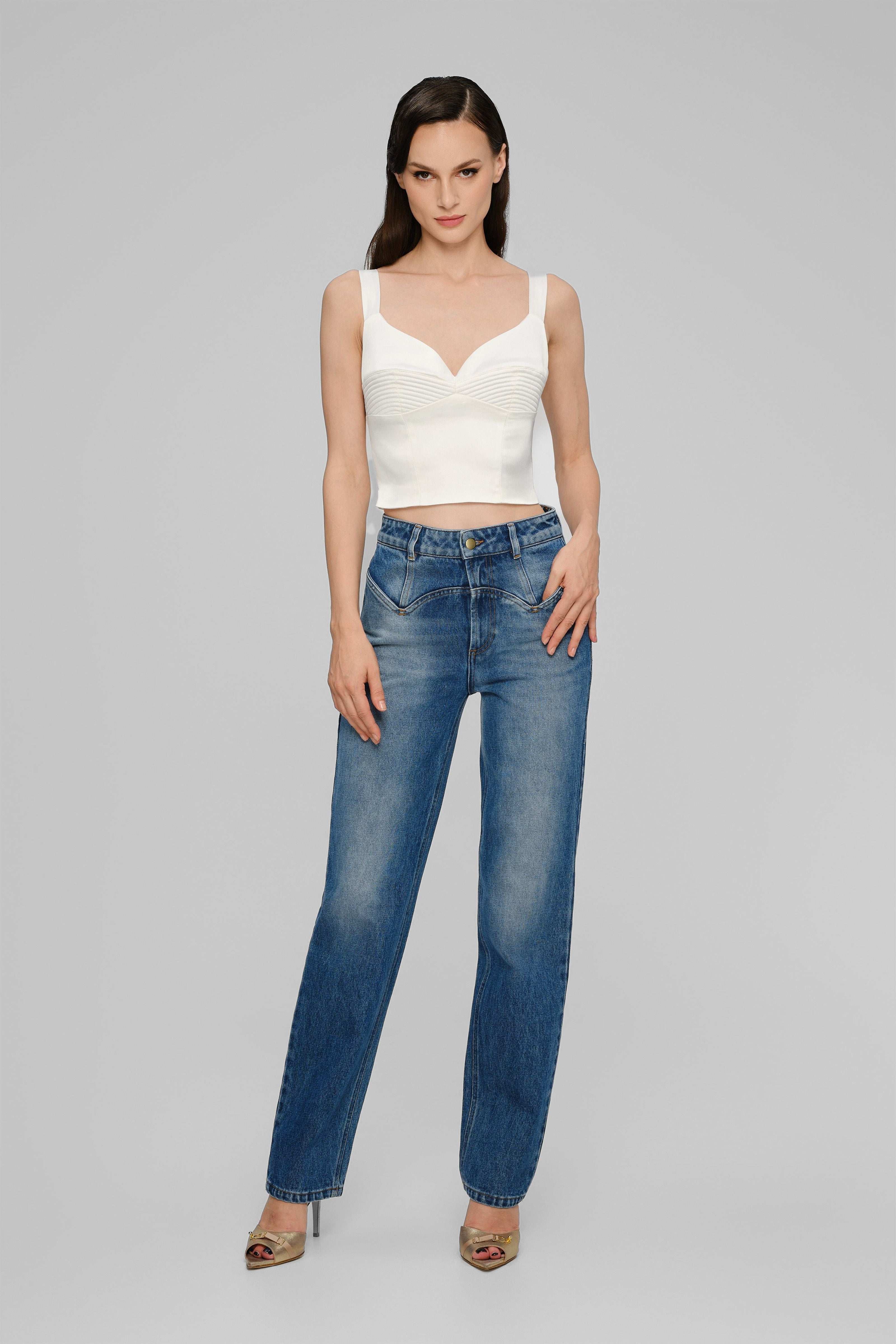 Blugi denim albastru Outline