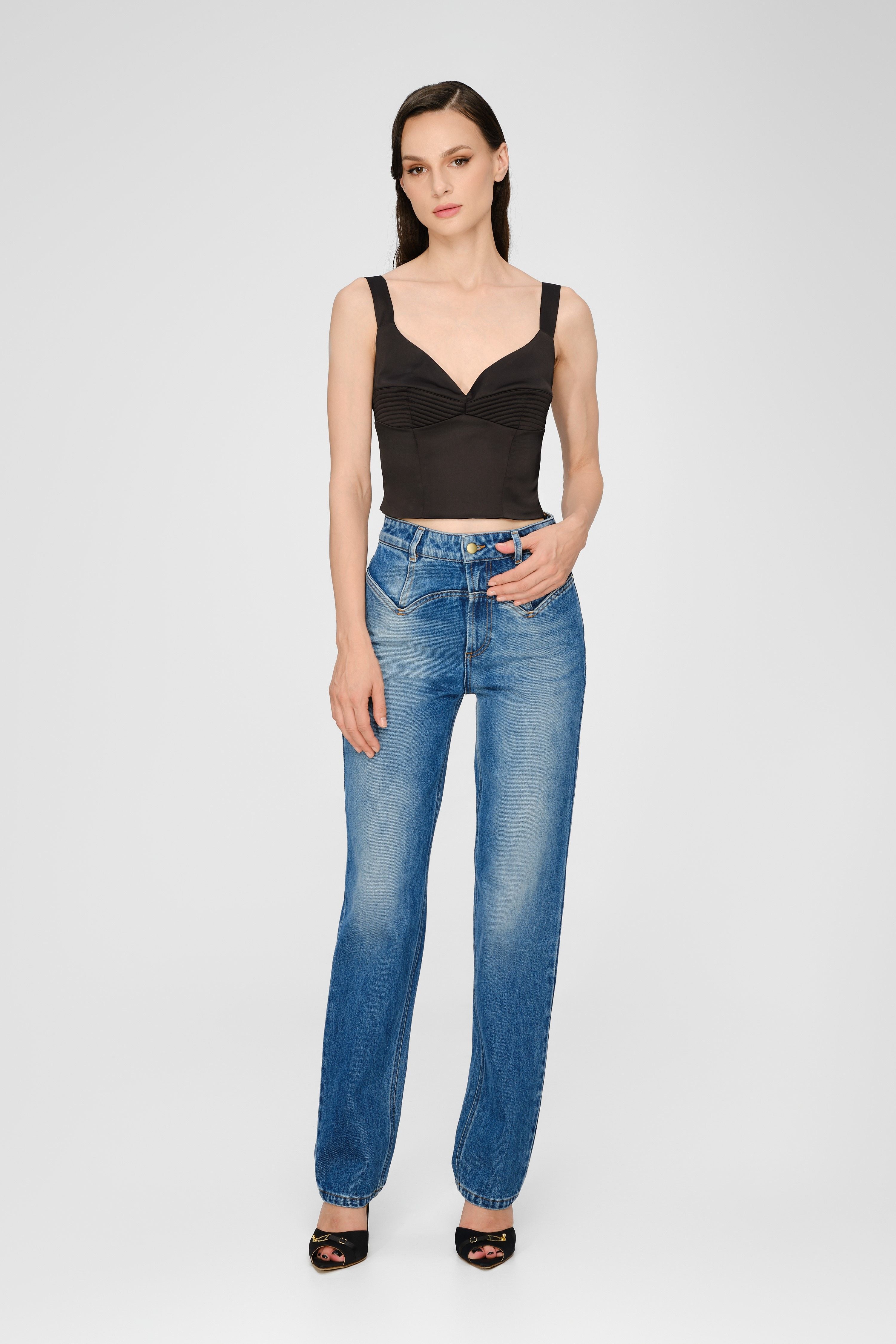 Blugi denim albastru Outline