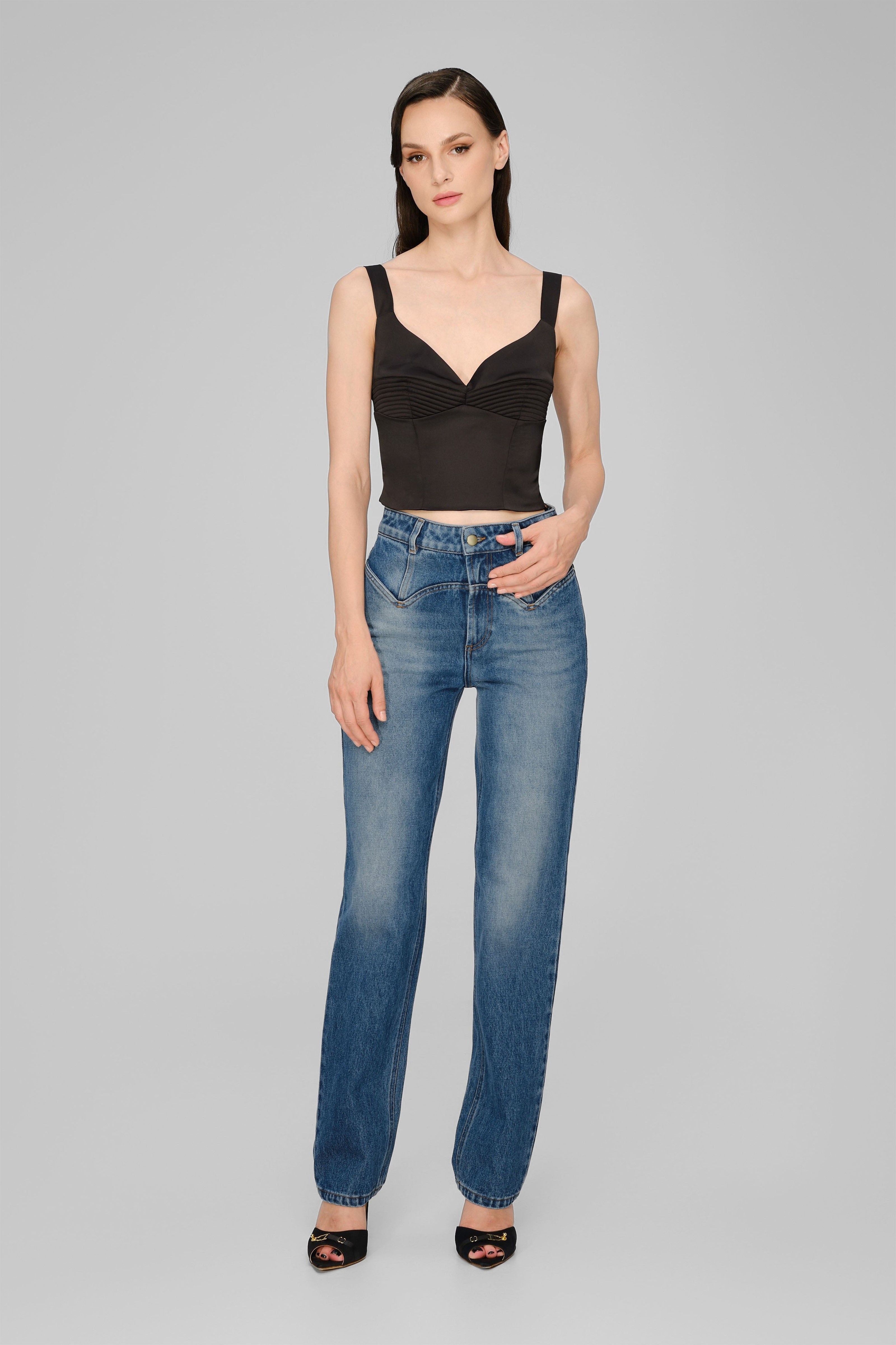 Blugi denim albastru Outline