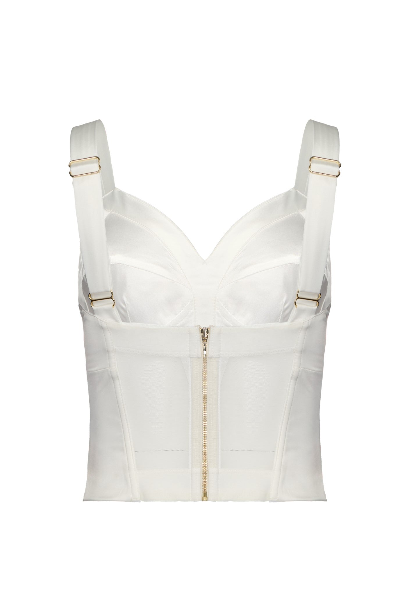 Corset alb din satin elastic Sculpt