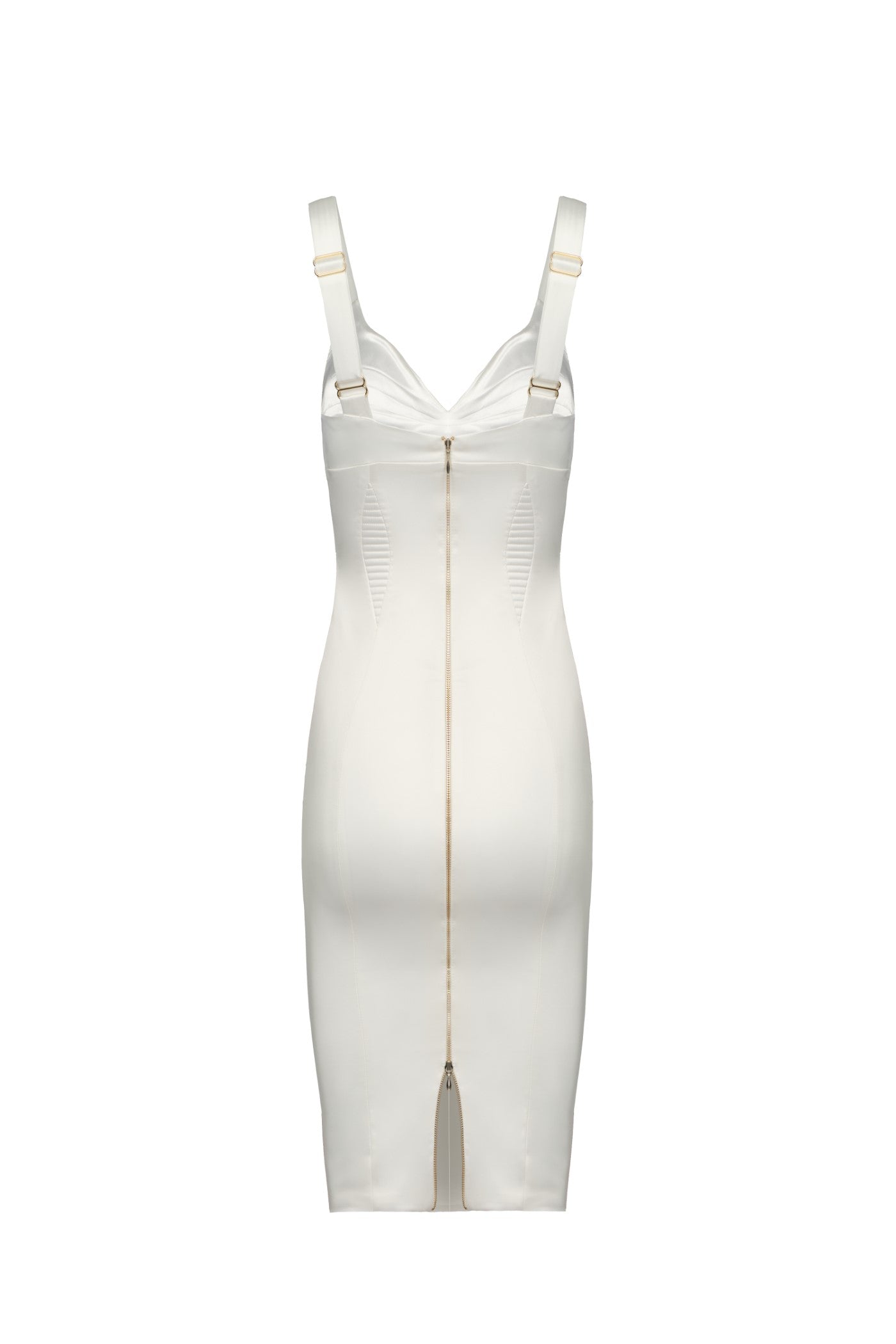 Rochie alba din satin elastic Haze