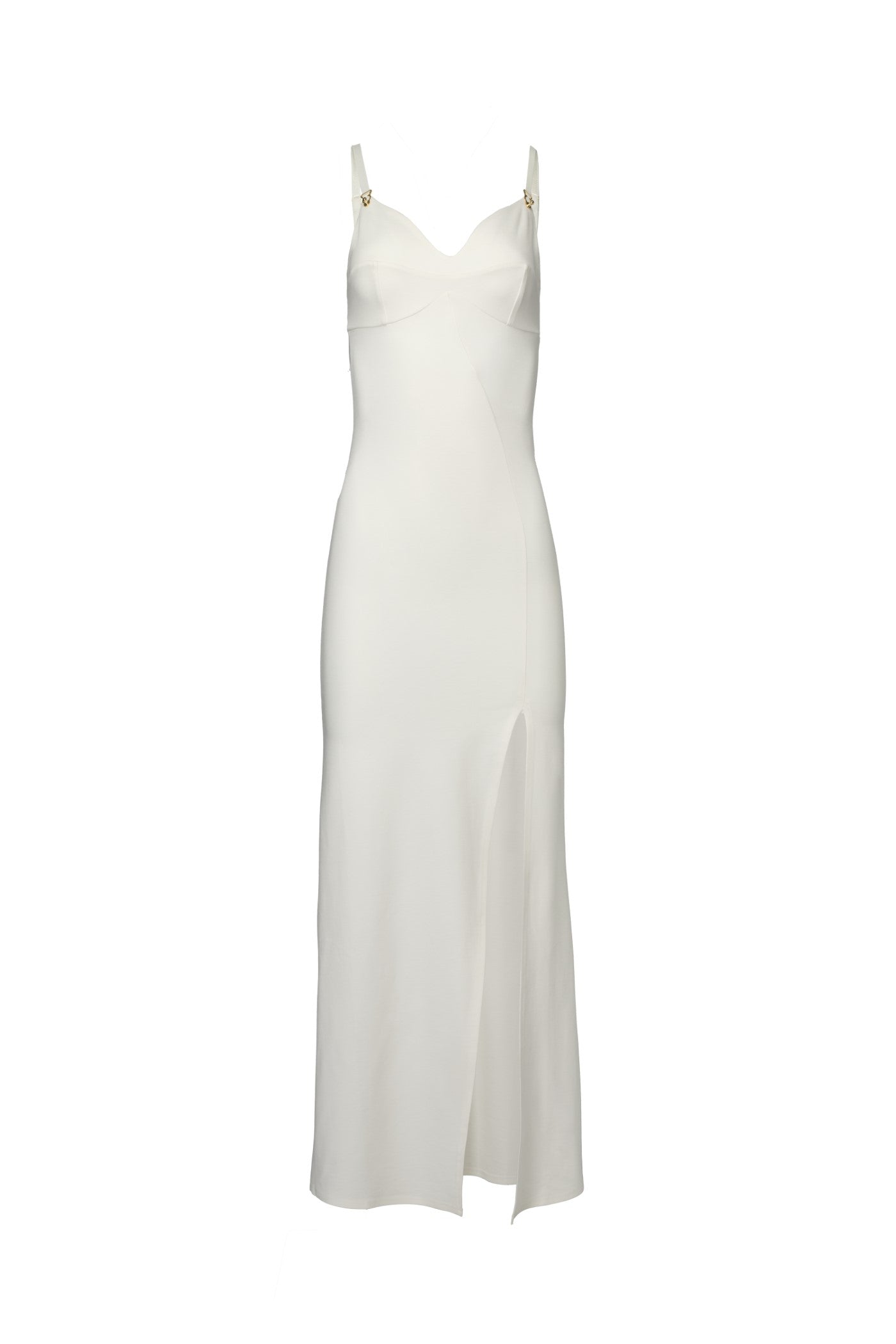 Rochie lunga alba cu bretele Skin