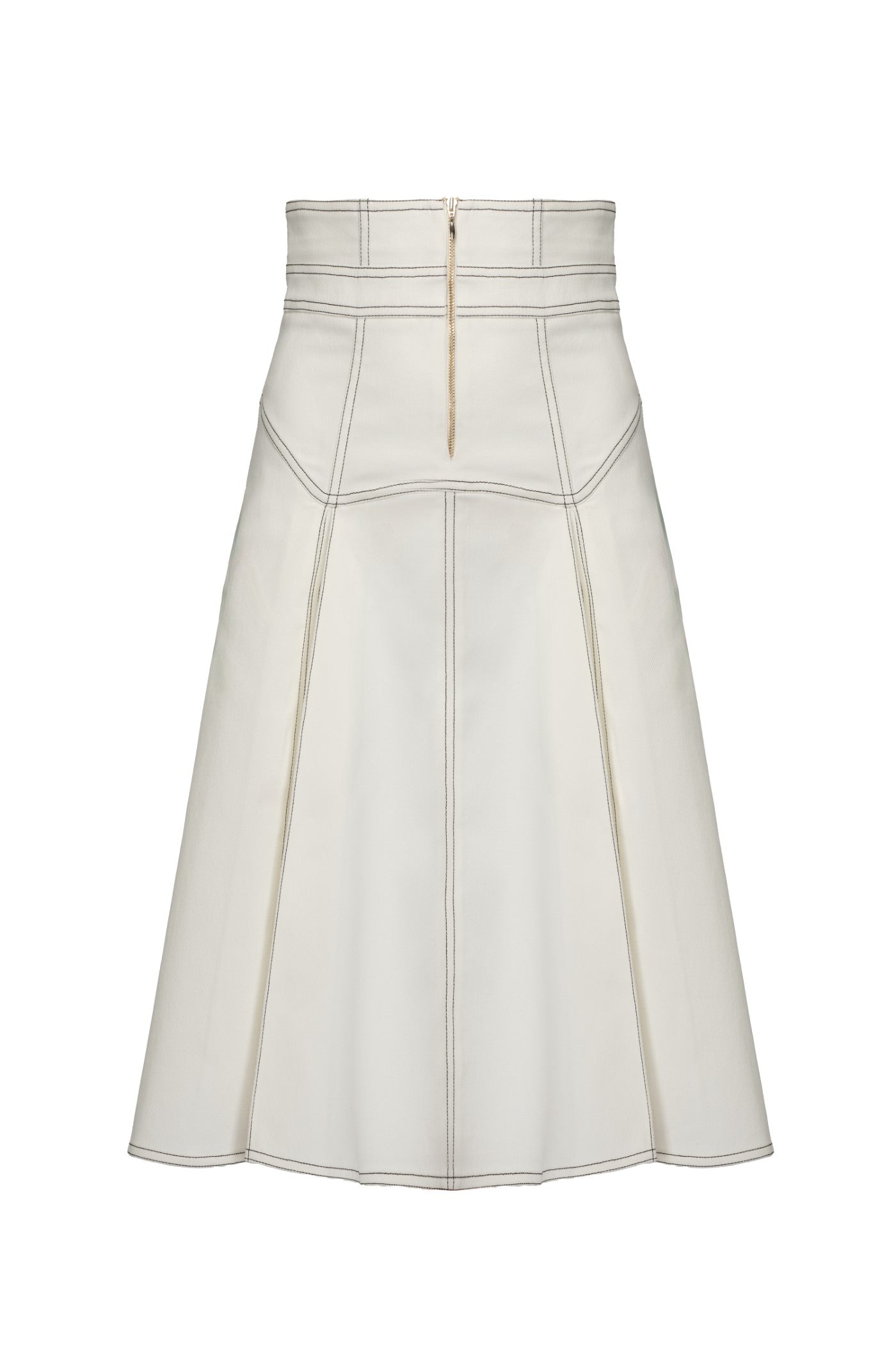 Fusta alba din denim bi-elastic Underline