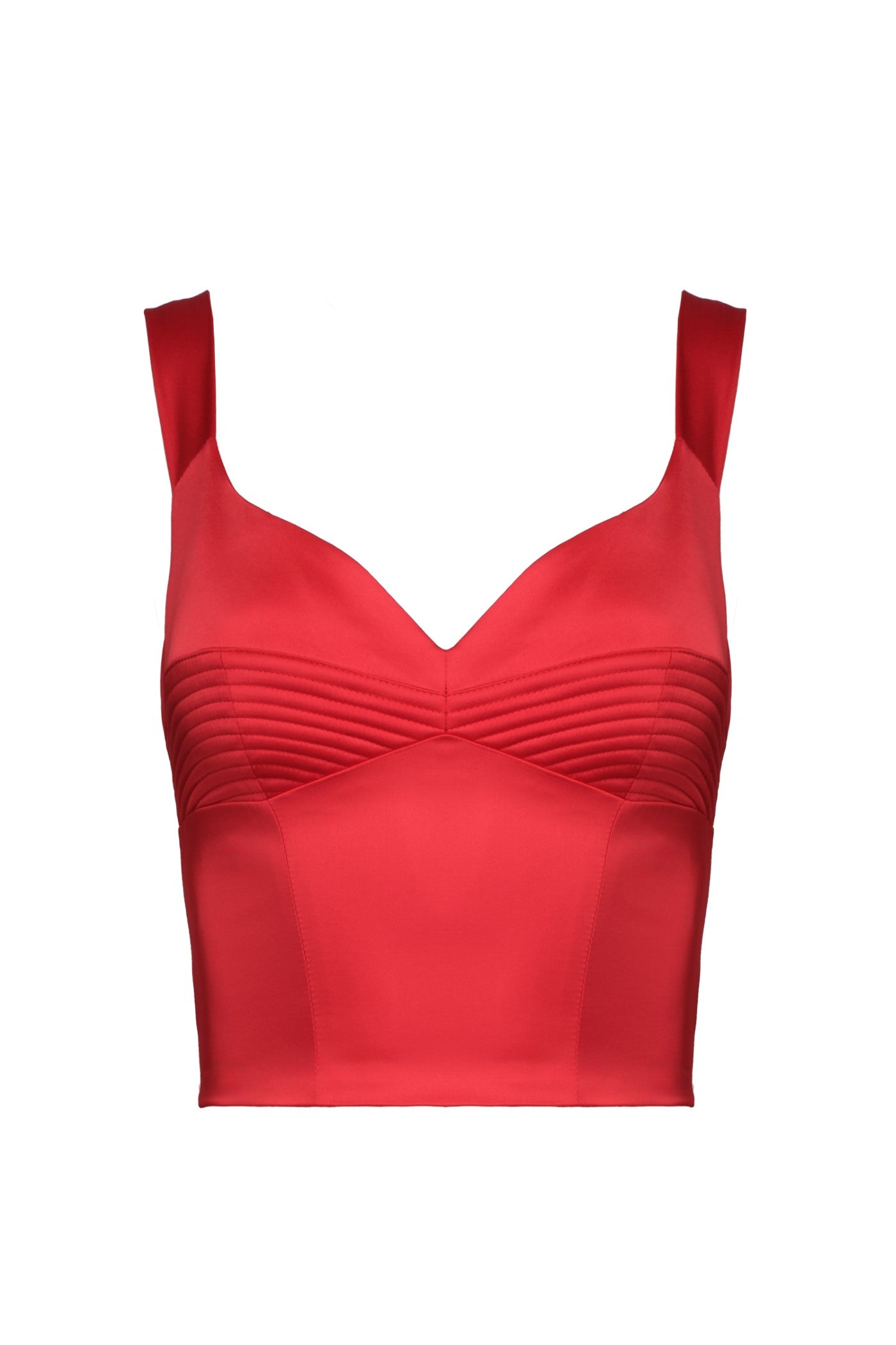 Corset rosu din satin elastic Haze