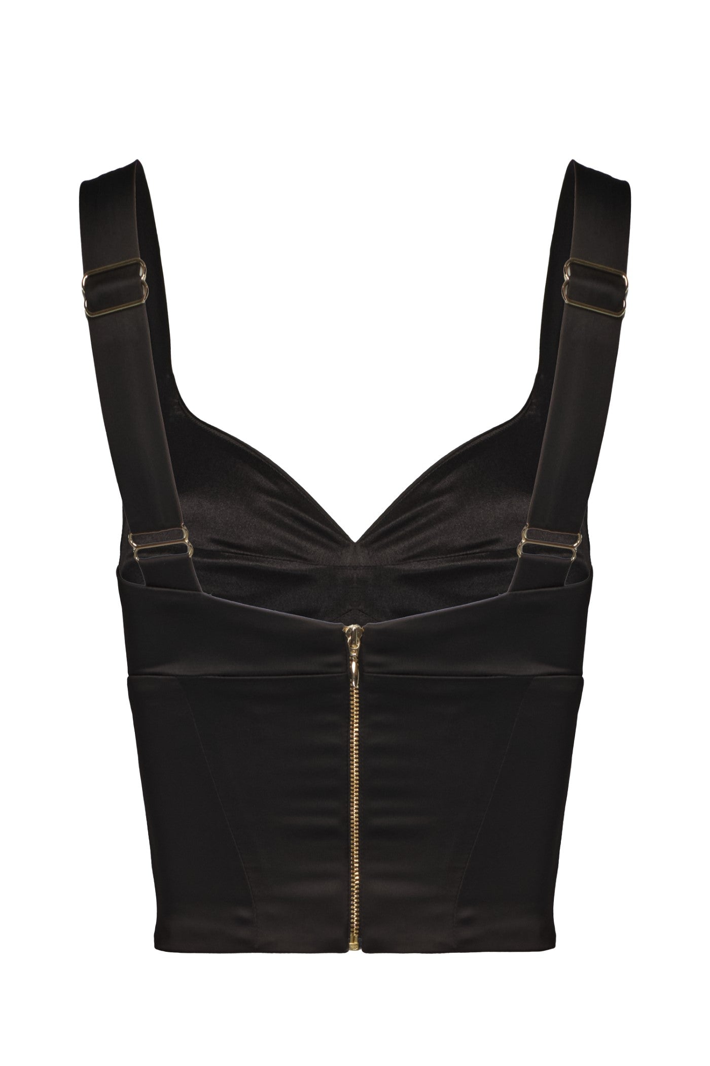 Corset negru din satin elastic Haze