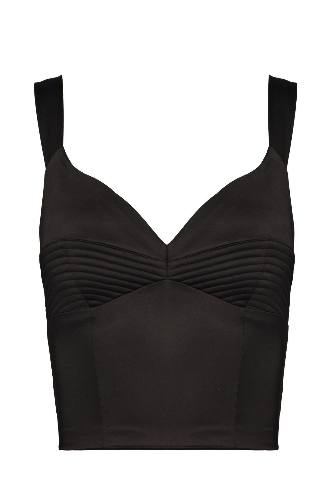 Corset negru din satin elastic Haze