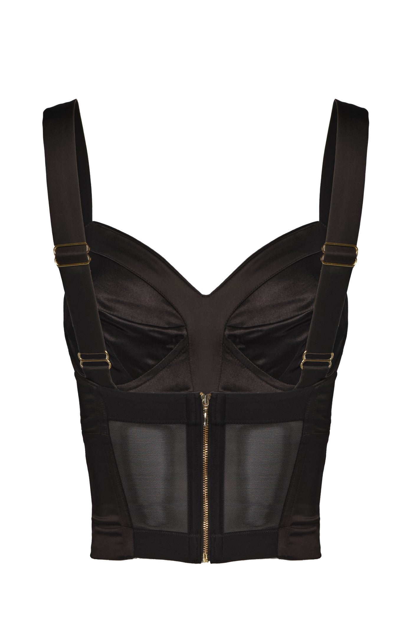 Corset negru din satin elastic Sculpt
