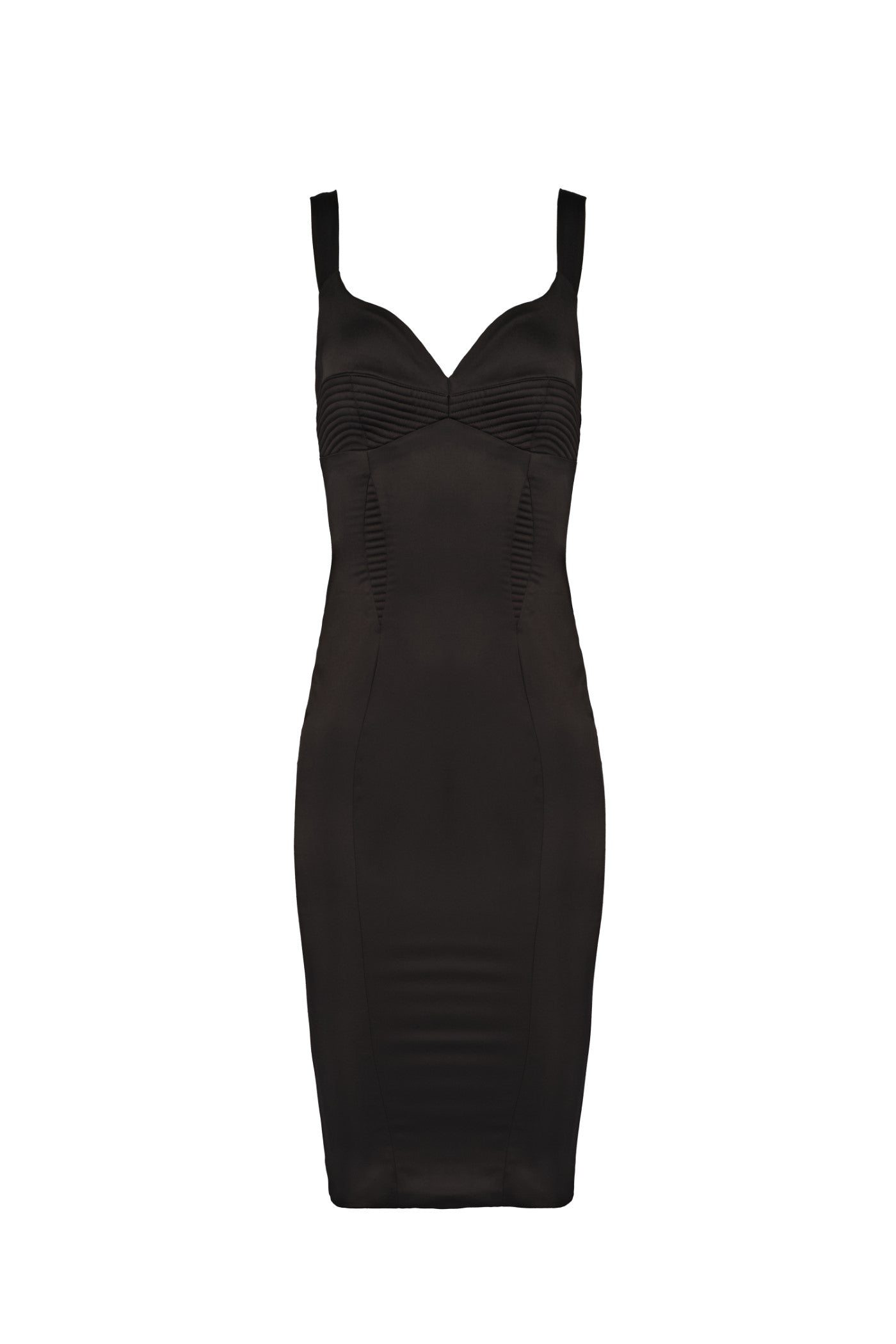 Rochie neagra din satin elastic Haze