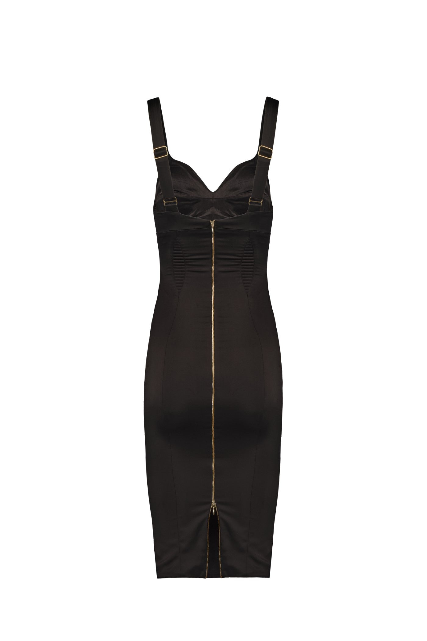 Rochie neagra din satin elastic Haze