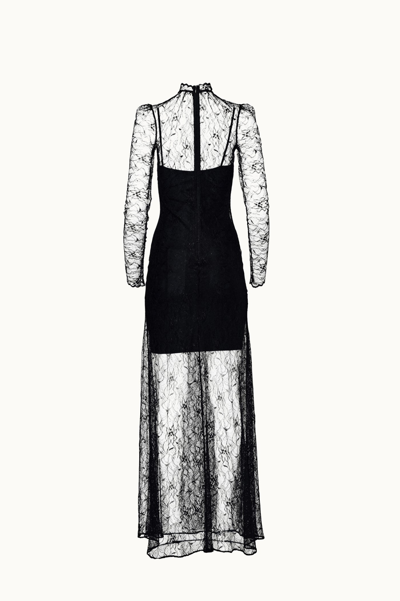 Rochie midi neagra din dantela Mist