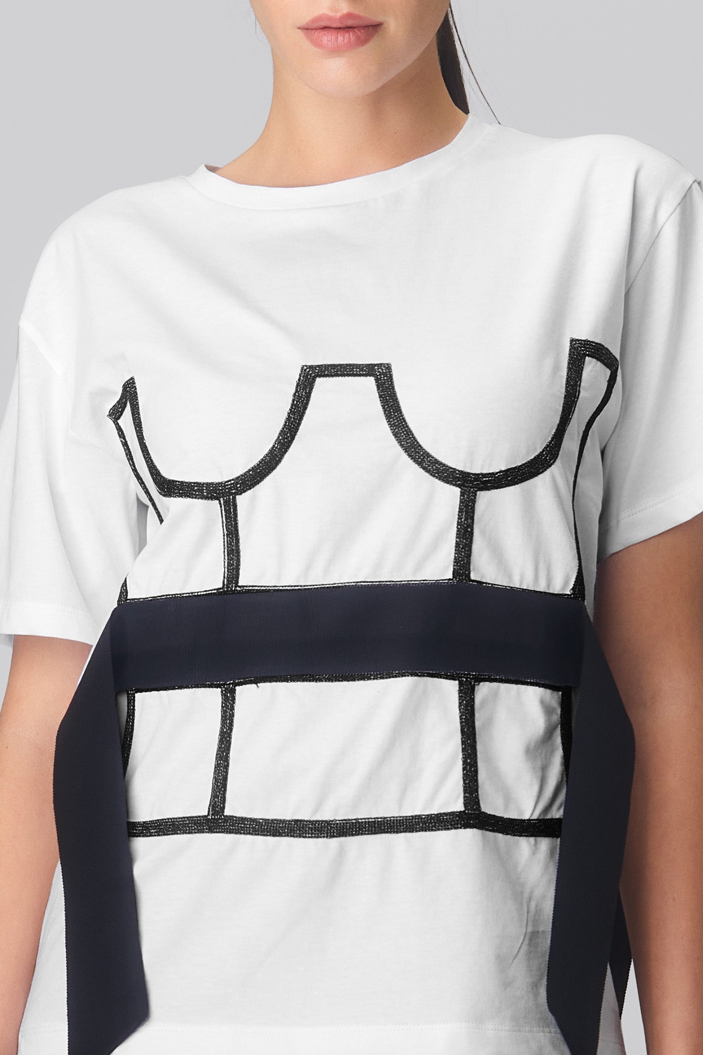 Tricou alb din bumbac organic Draft