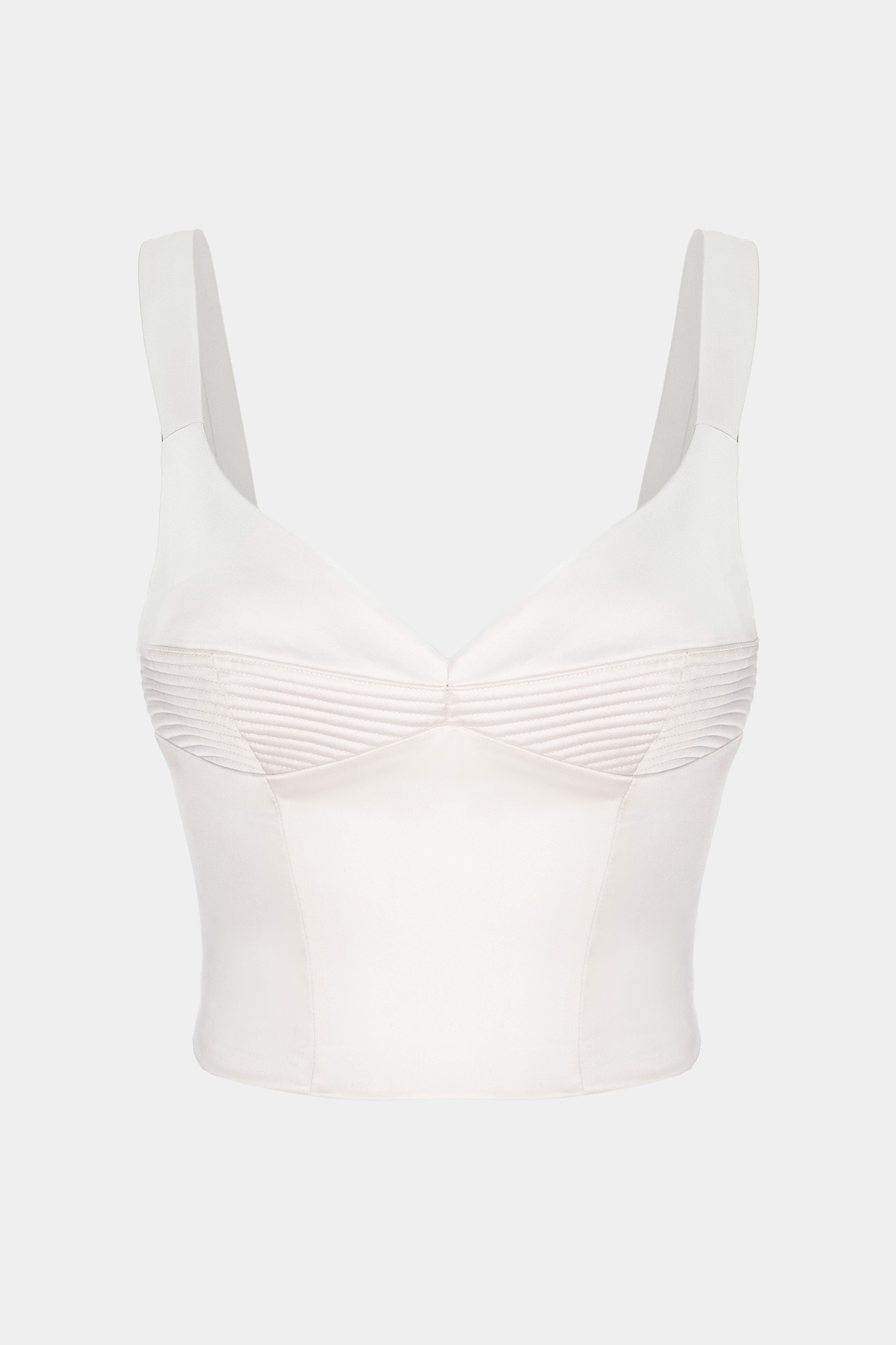 Corset alb din satin elastic Haze