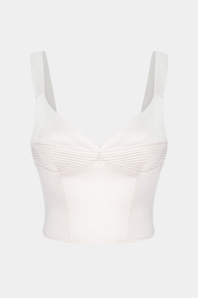 Corset alb din satin elastic Haze