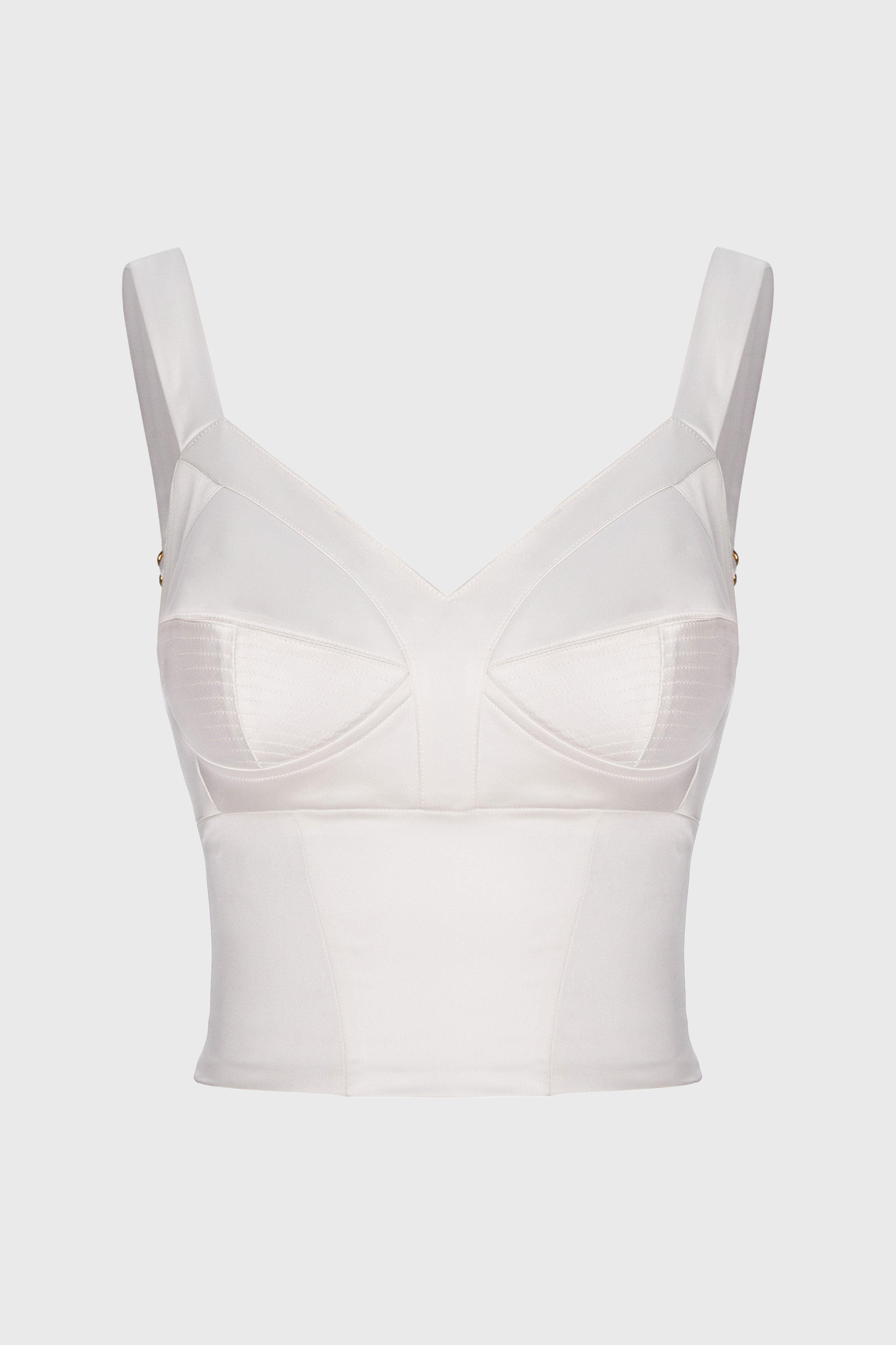 Corset alb din satin elastic Sculpt