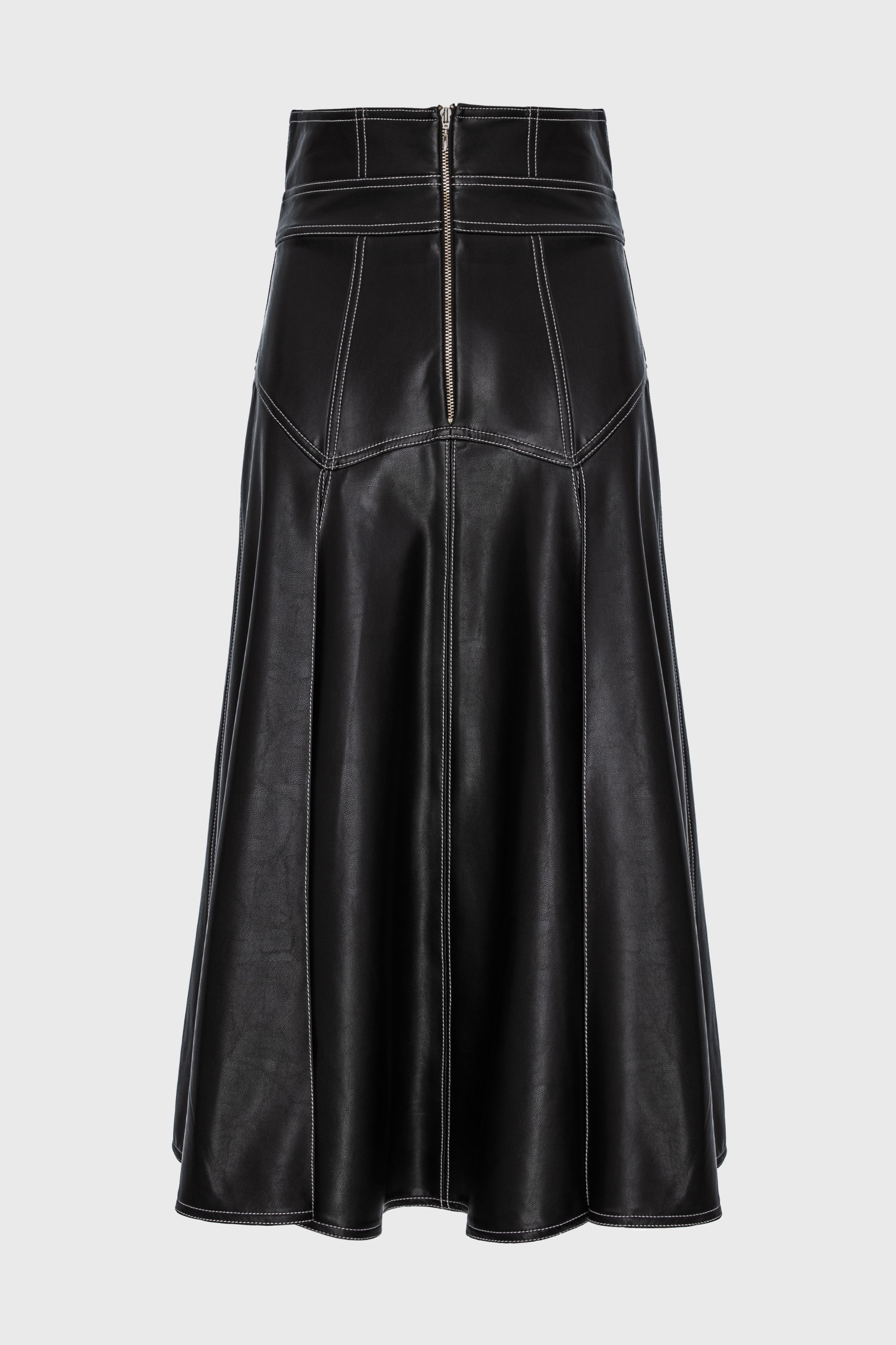 Fusta neagra din piele Underline