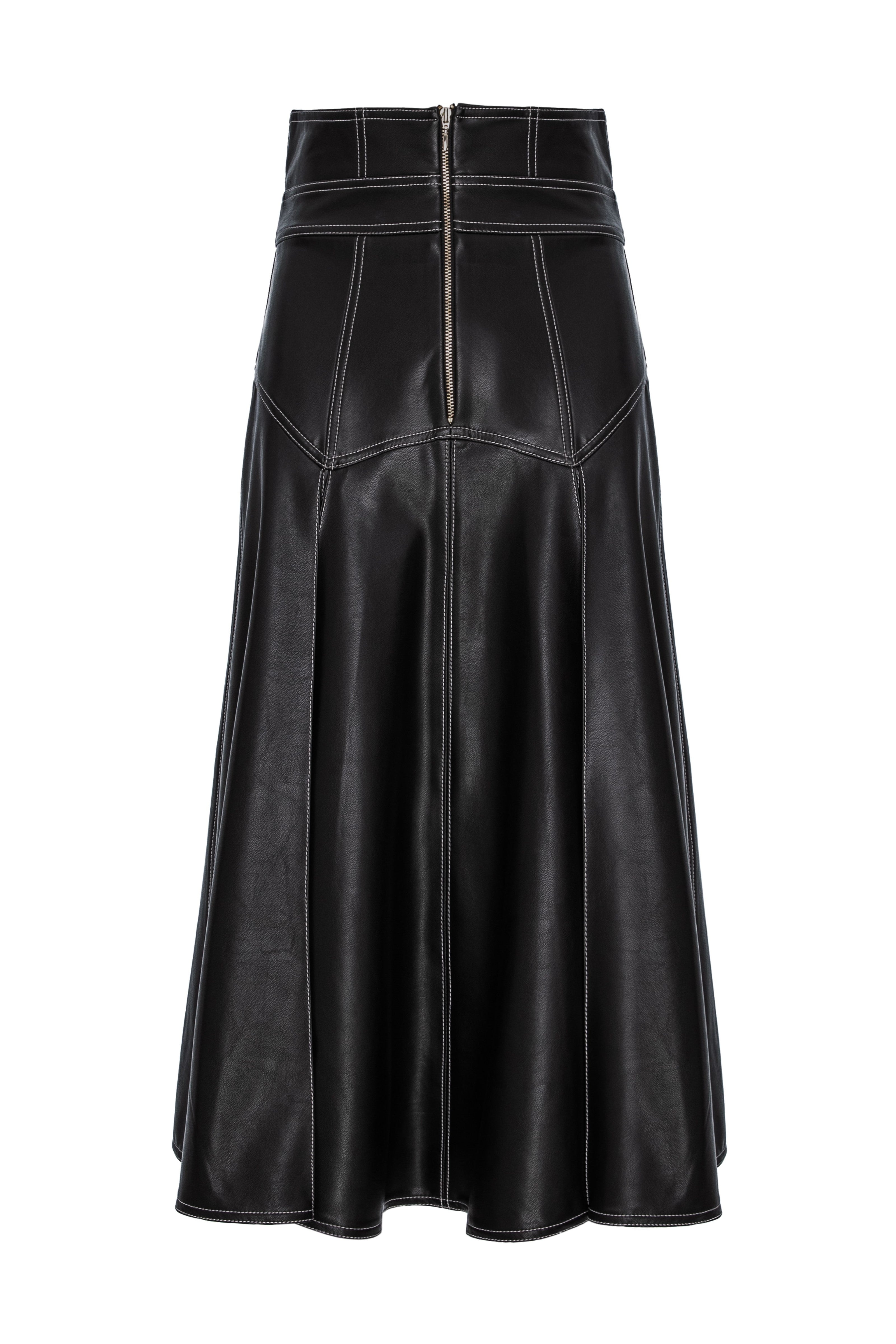 Fusta neagra din piele Underline