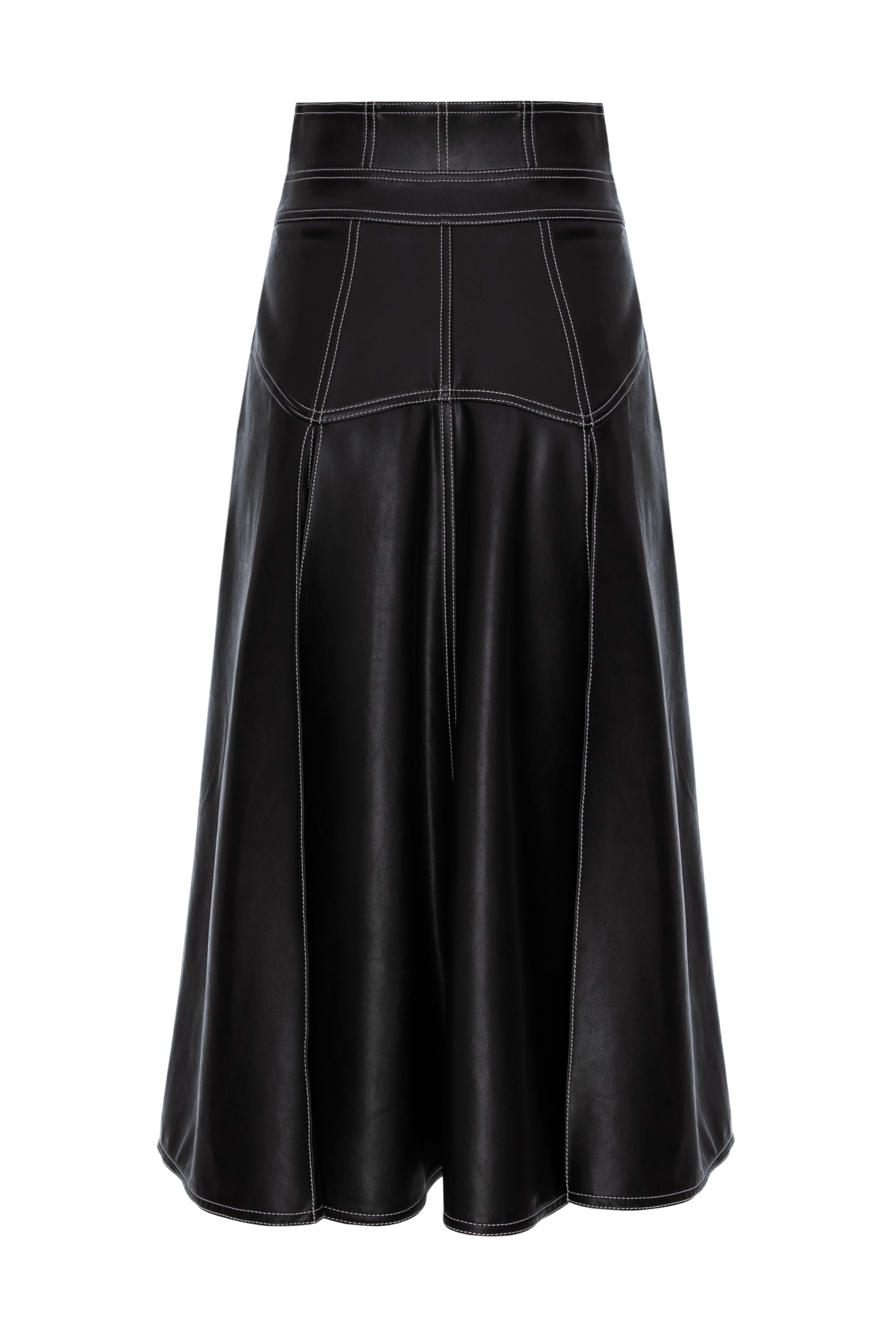 Fusta neagra din piele Underline