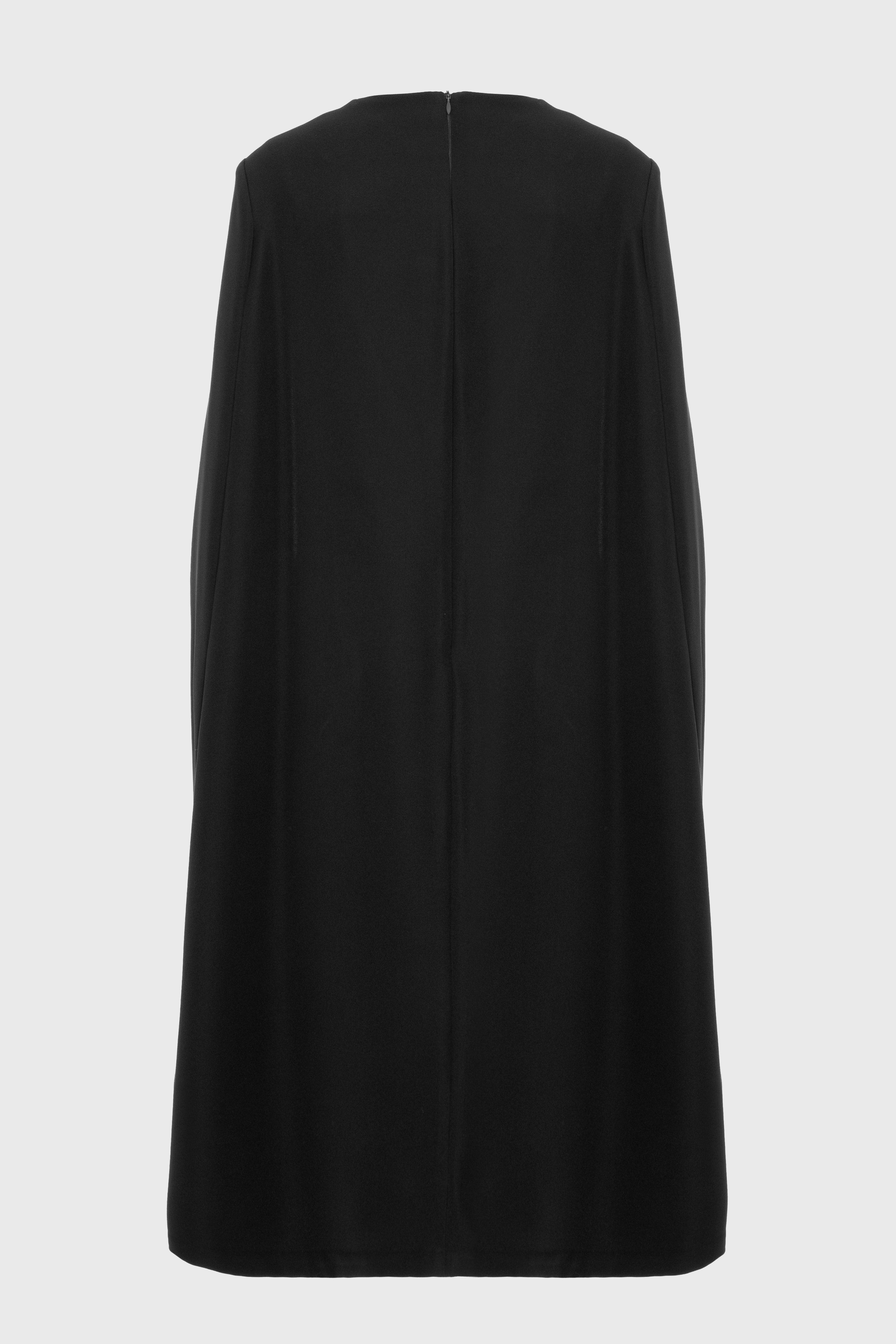 Rochie midi neagra cu capa Mantle