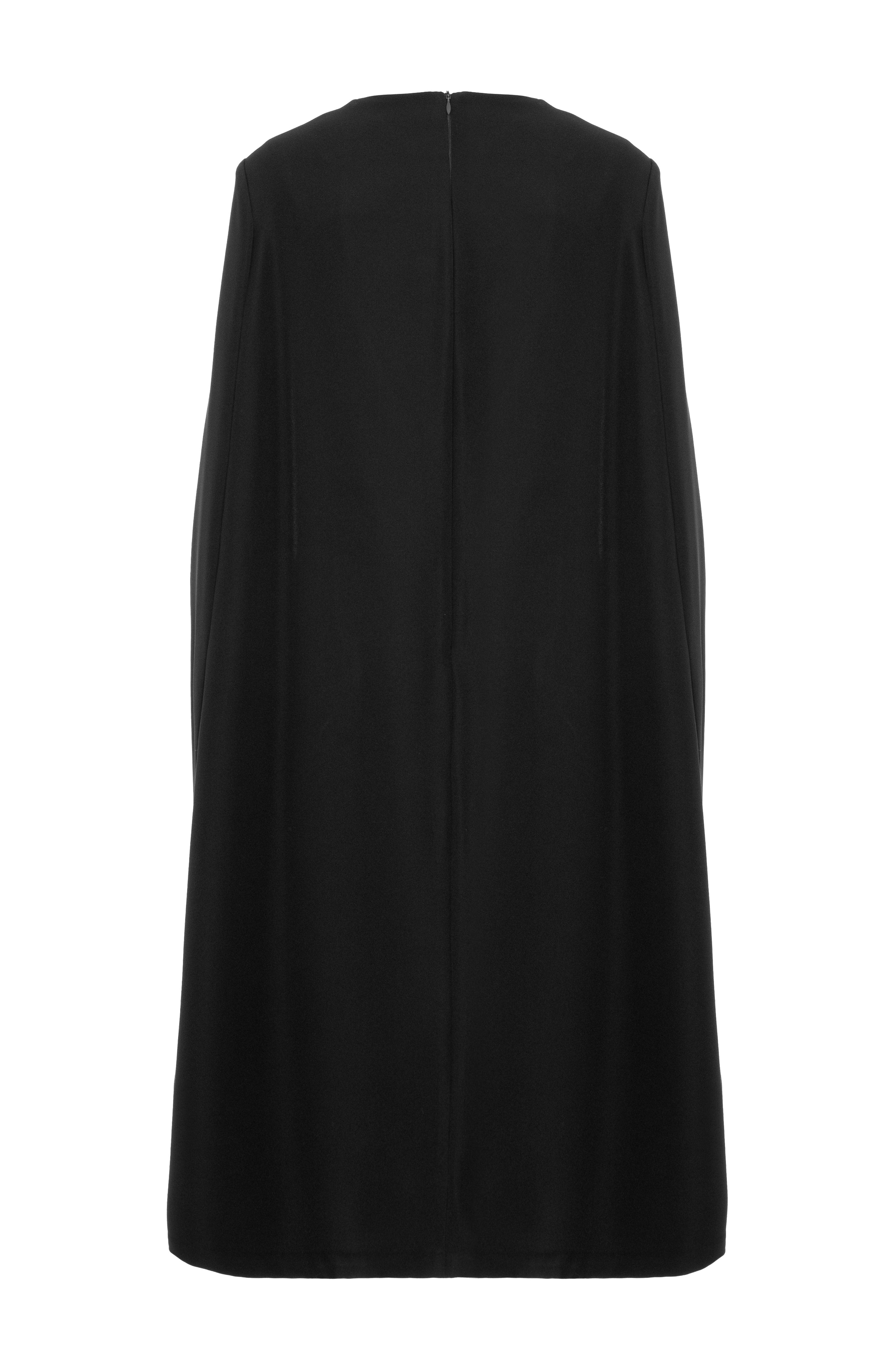 Rochie midi neagra cu capa Mantle