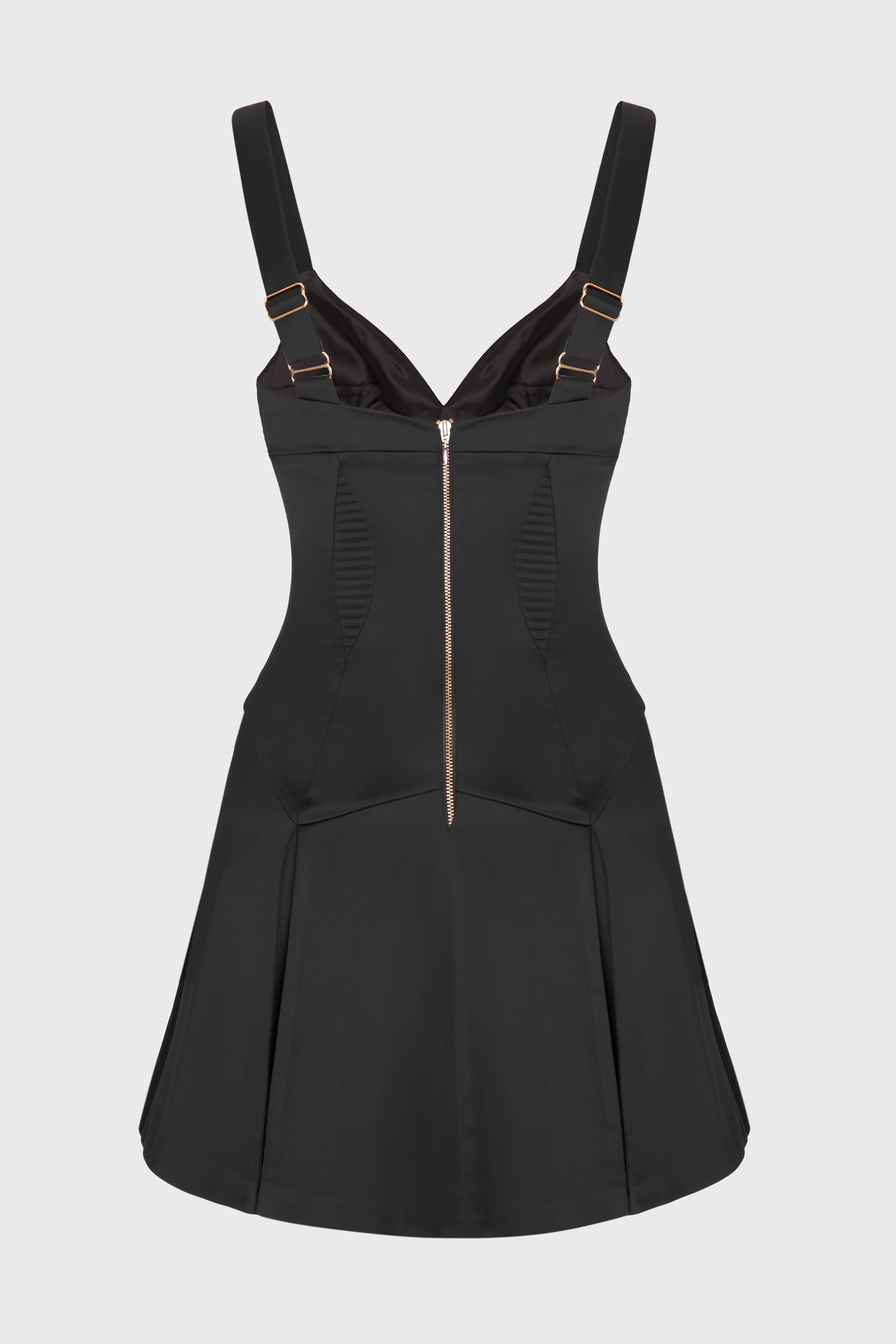 Rochie neagra mini din satin elastic Haze