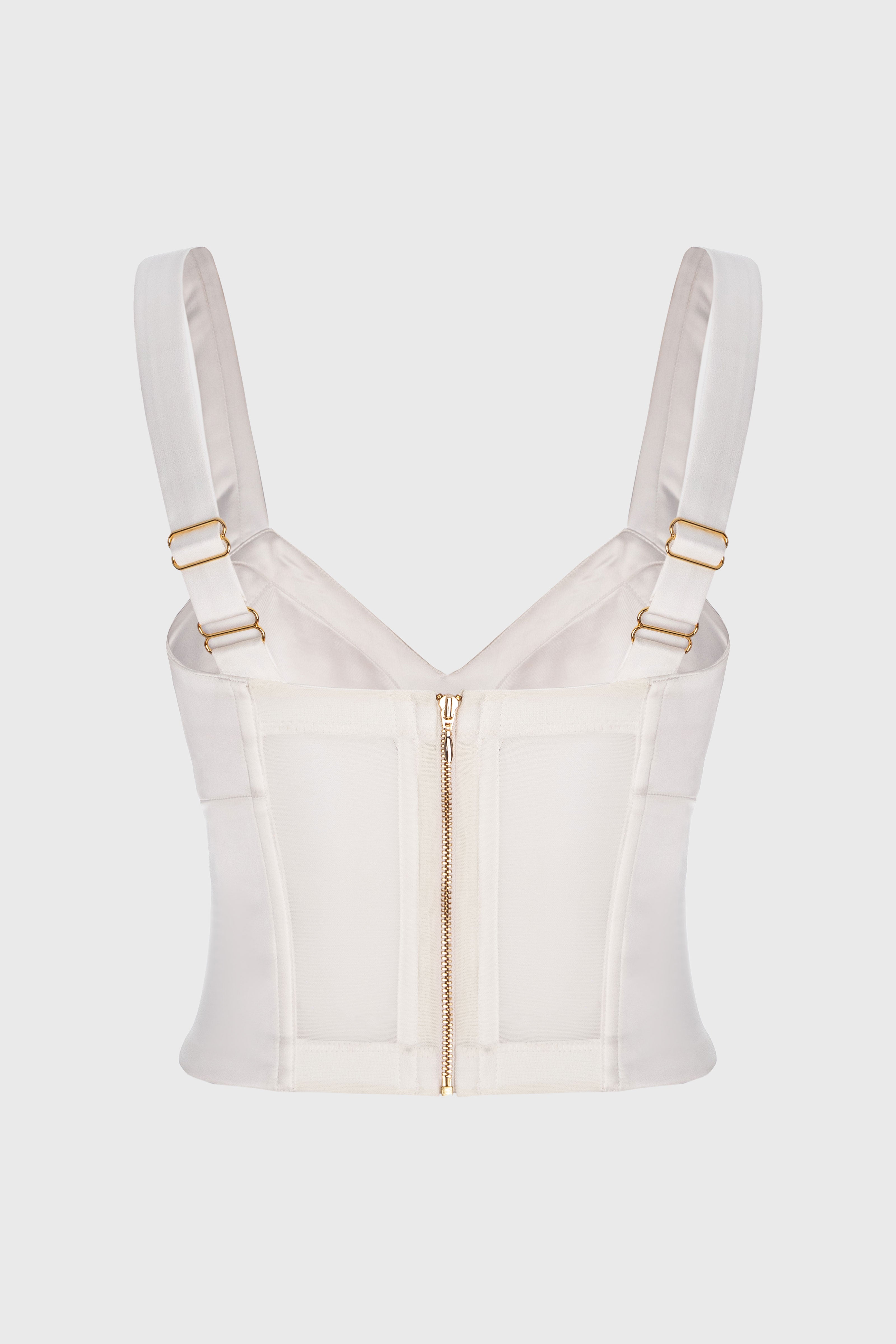 Corset alb din satin elastic Sculpt