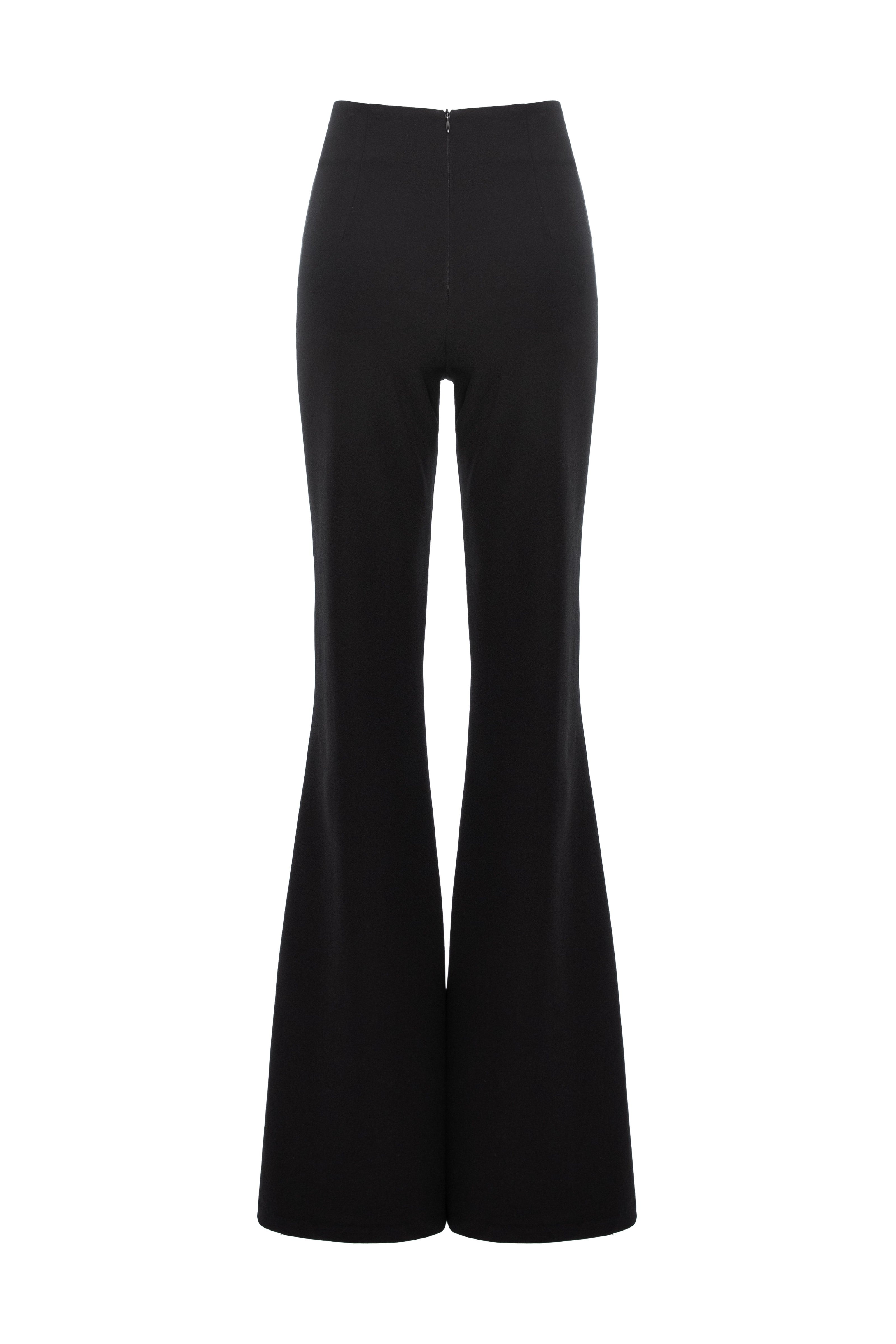 Pantaloni negri lungi evazati Snap