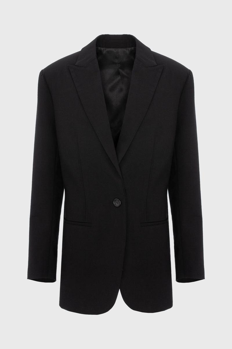 Blazer negru cu deschidere laterala Urban