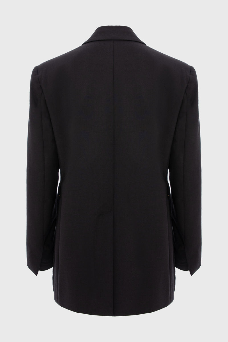 Blazer negru cu deschidere laterala Urban