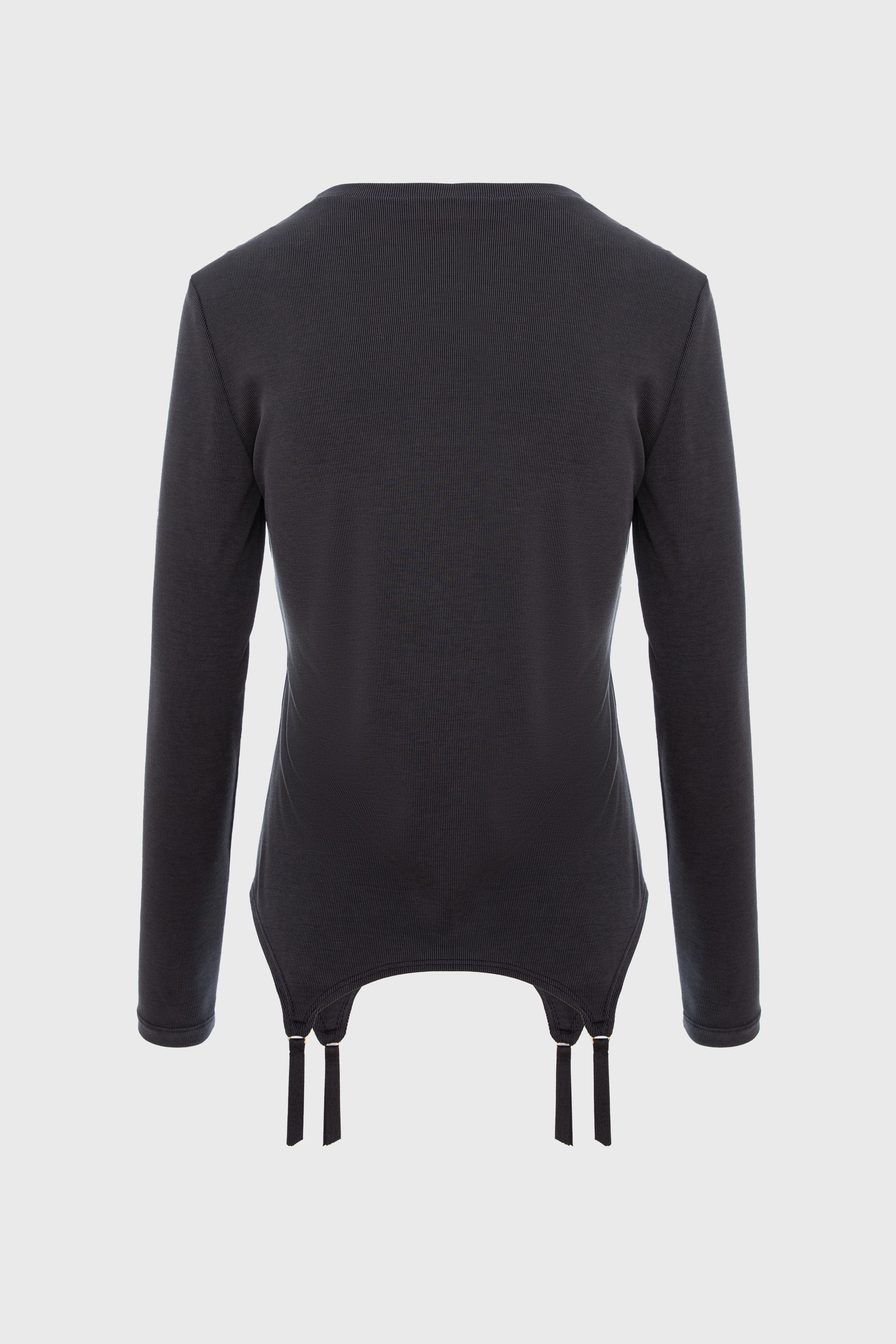 Bluza neagra cu suspendere Garter