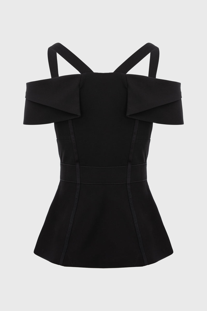 Corset negru cu maneci cazute Candy