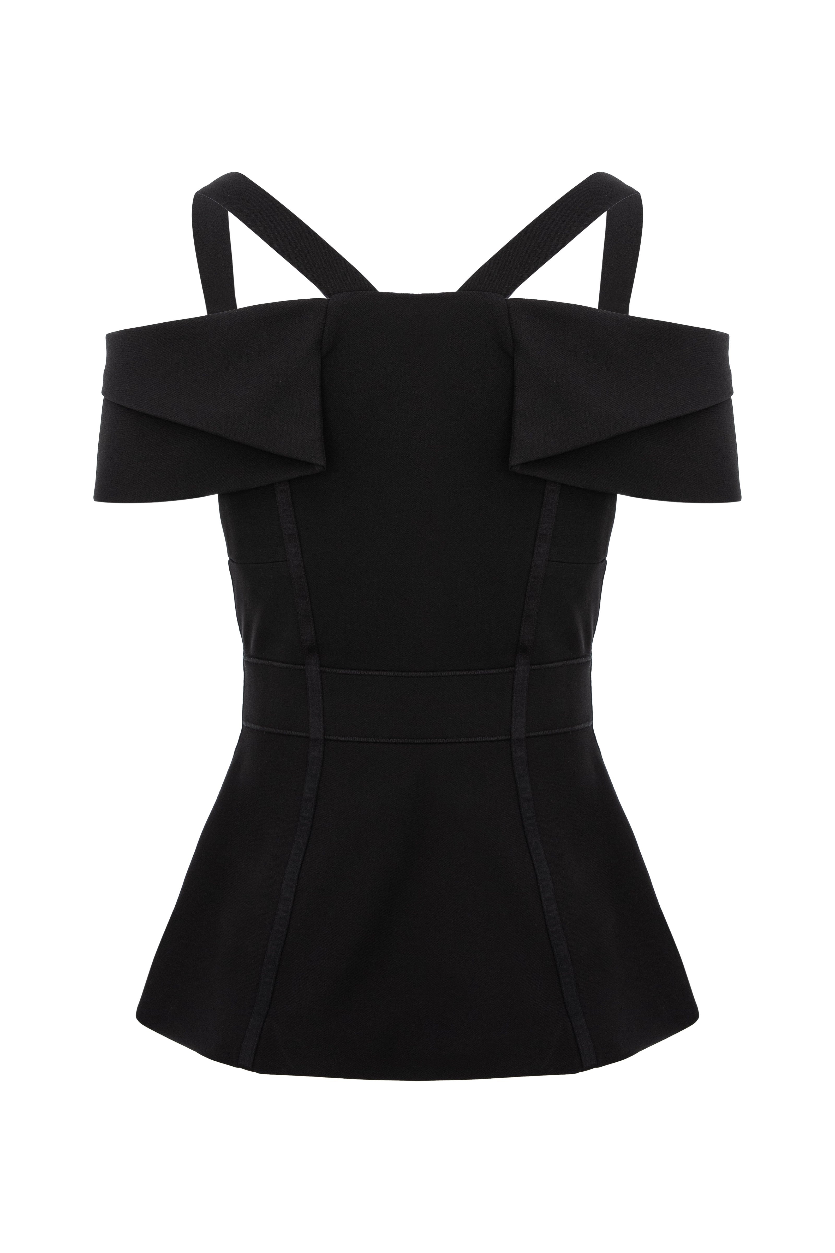 Corset negru cu maneci cazute Candy