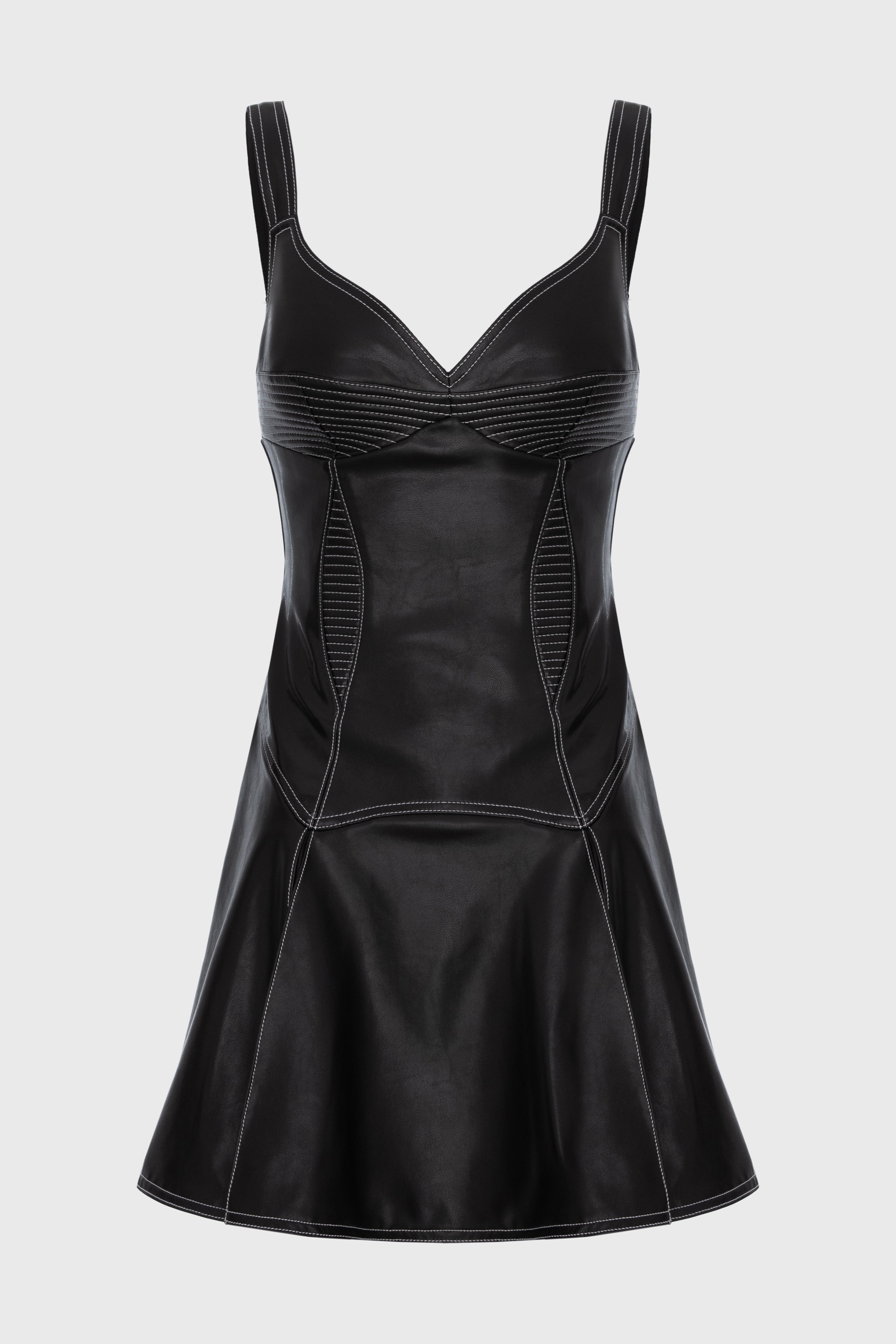 Rochie mini neagra din piele Haze